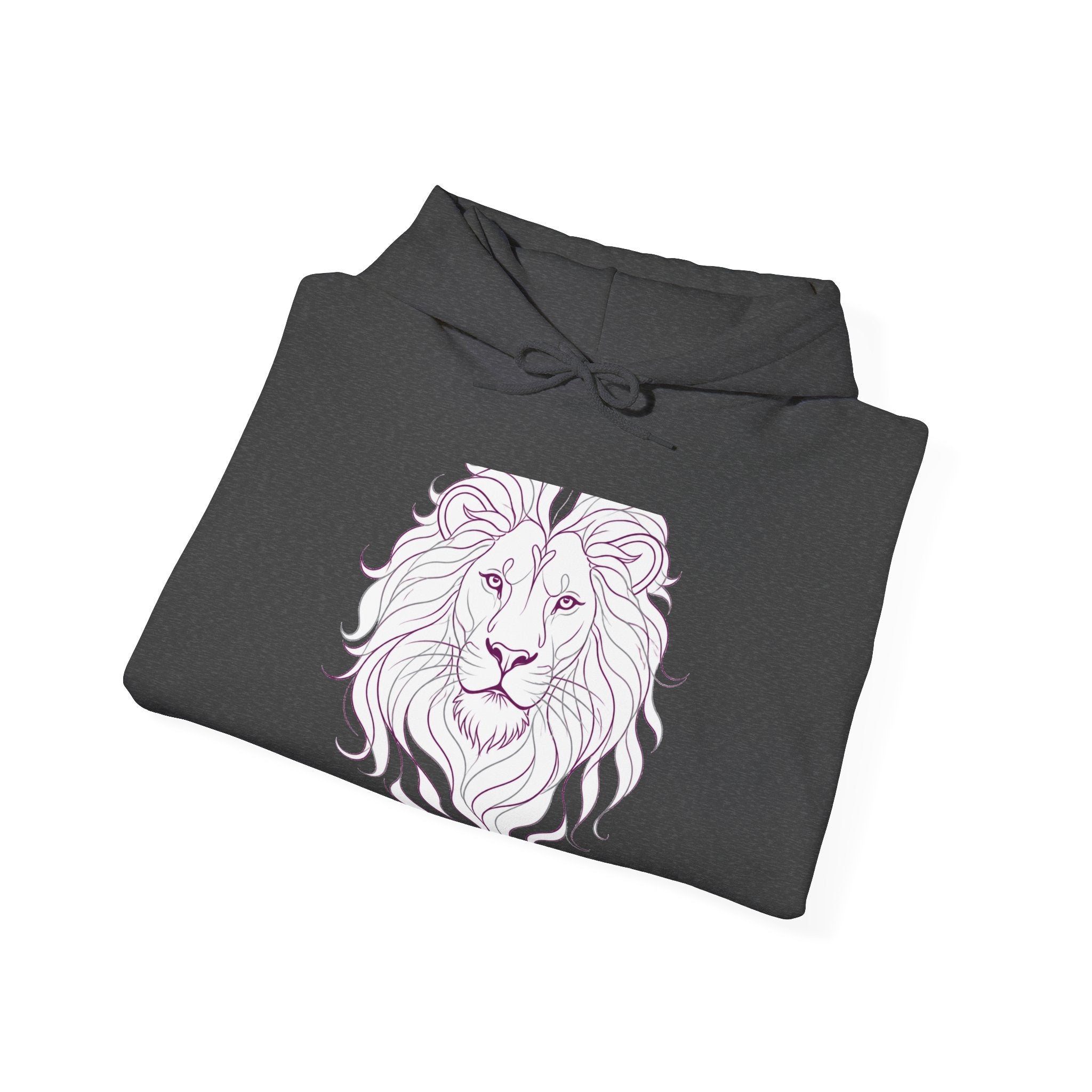 Matching Couple Sweatshirt - Lion & Lamb Matching Couple Hooded Sweatshirt Minimalist Art His Hers Valentine Gift - Design A