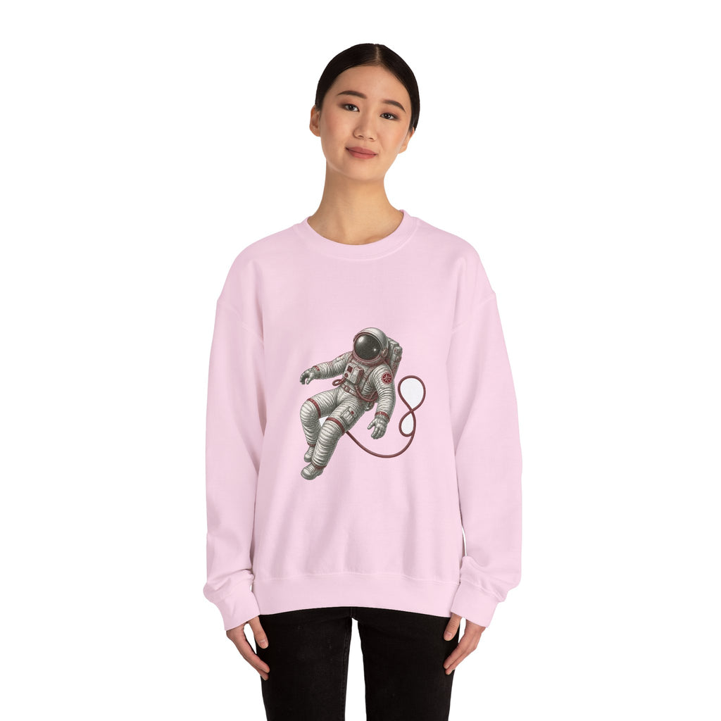 Matching Couple Sweatshirt - Astronaut & Planet Matching Couple Crewneck Sweatshirt Vintage Art His Hers Wedding Gift - Design A