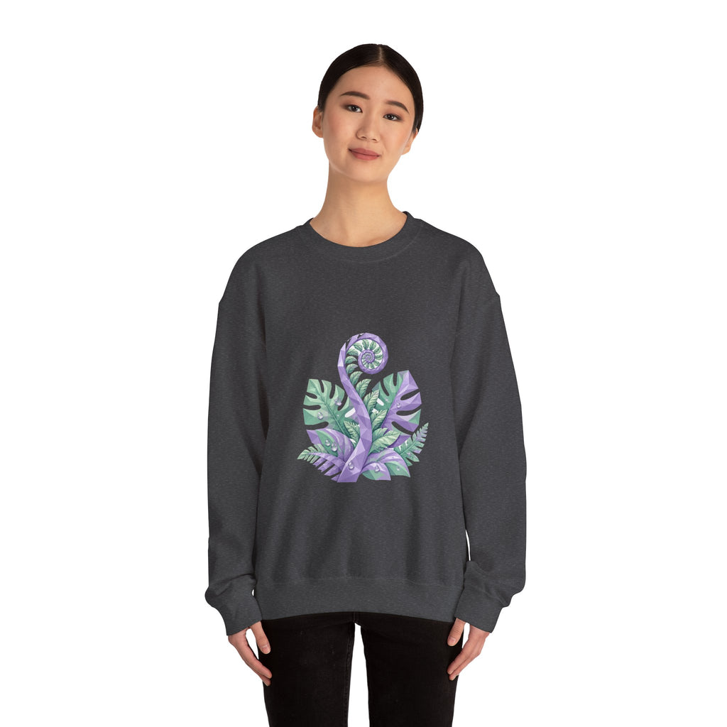 Matching Couple Sweatshirt - Desert & Rainforest Matching Couple Premium Fleece Sweatshirt Geometric Art His Hers Love Gift - Design B