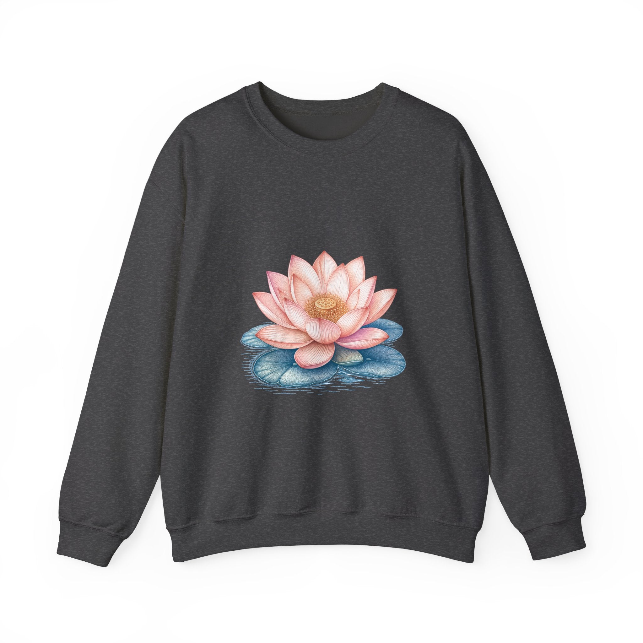 Matching Couple Sweatshirt - Open & Closed Lotus Matching Couple Premium Fleece Sweatshirt Vintage Art His Hers Honeymoon Gift - Design A