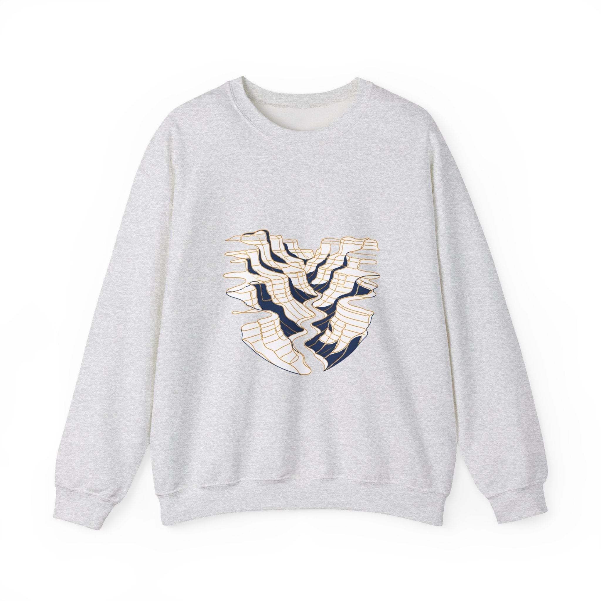 Matching Couple Sweatshirt - Lavender Fields & Canyon Matching Couple Crewneck Sweatshirt Minimalist Art His Hers Valentine Gift - Design B