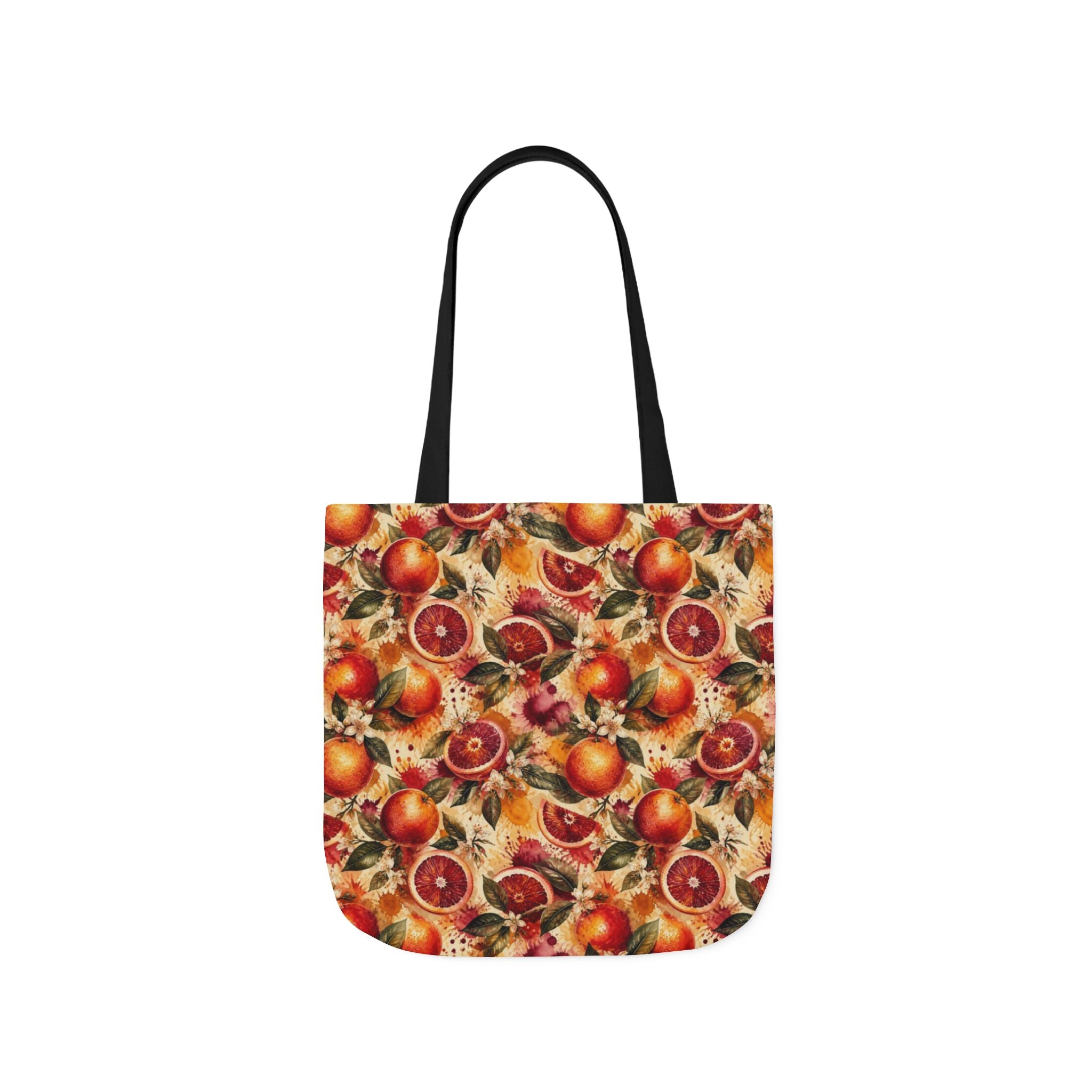 Blood Oranges Canvas Tote Bag Mediterranean Kitchen Watercolor Splash Design Italian Cottagecore Gift