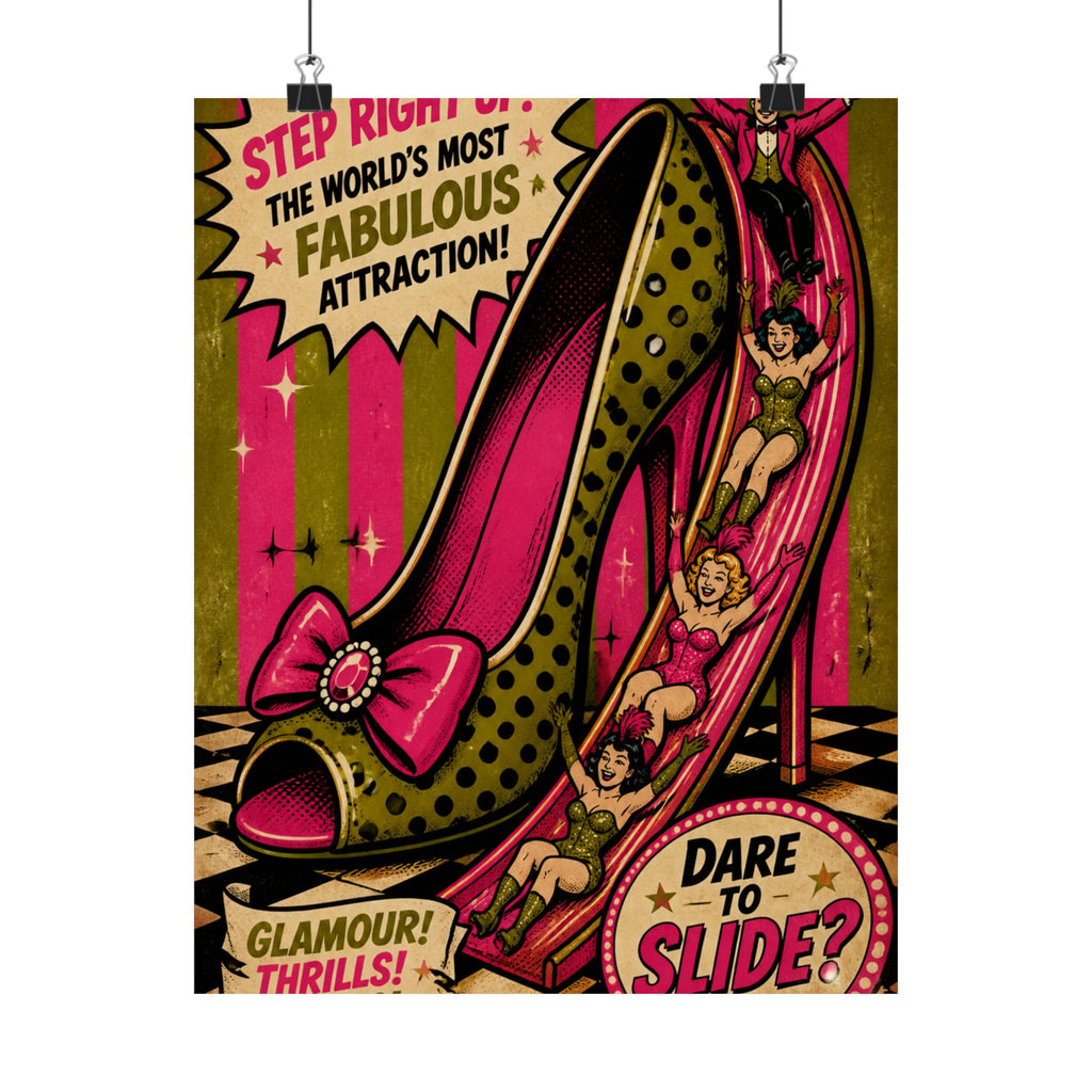 High Heel Slide Wall Art Poster 24×36 Pop Art Restaurant Decor Maximalist Print