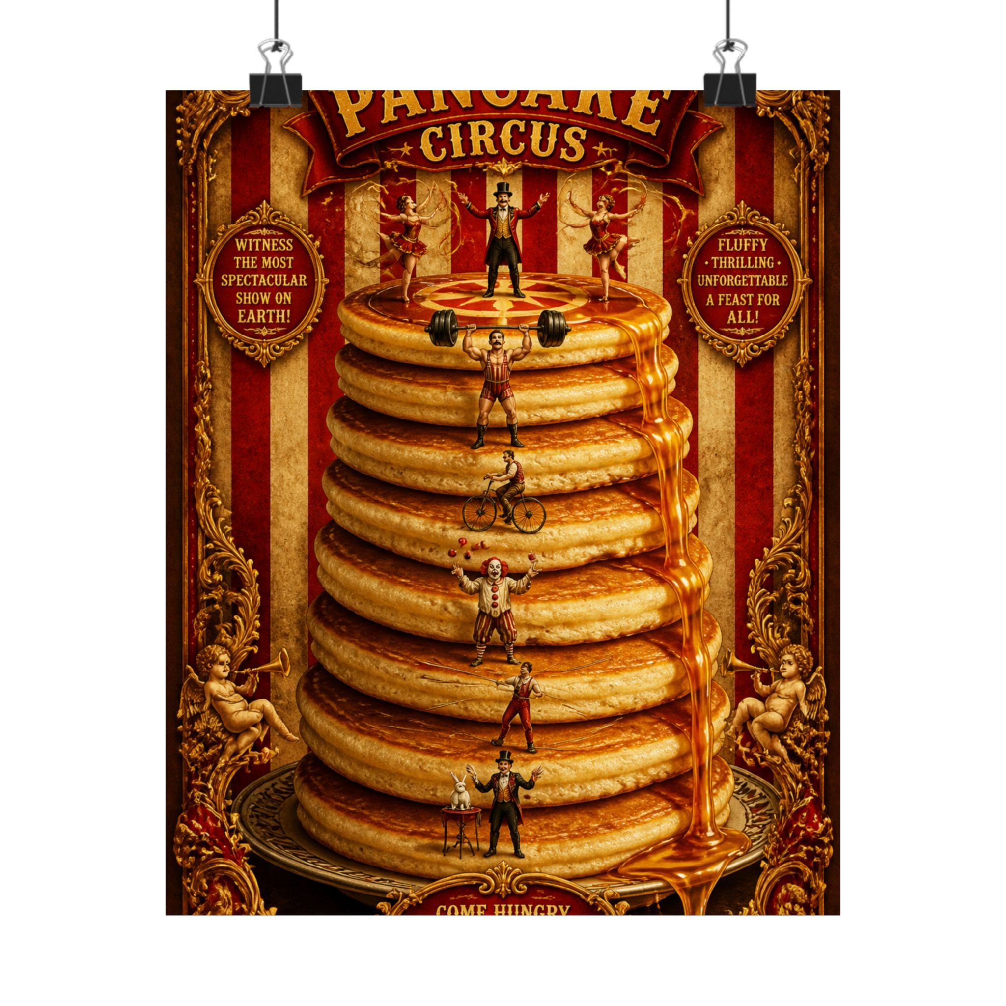 Pancake Stack Platform Wall Art Poster 24×36 Baroque Studio Decor Maximalist Print