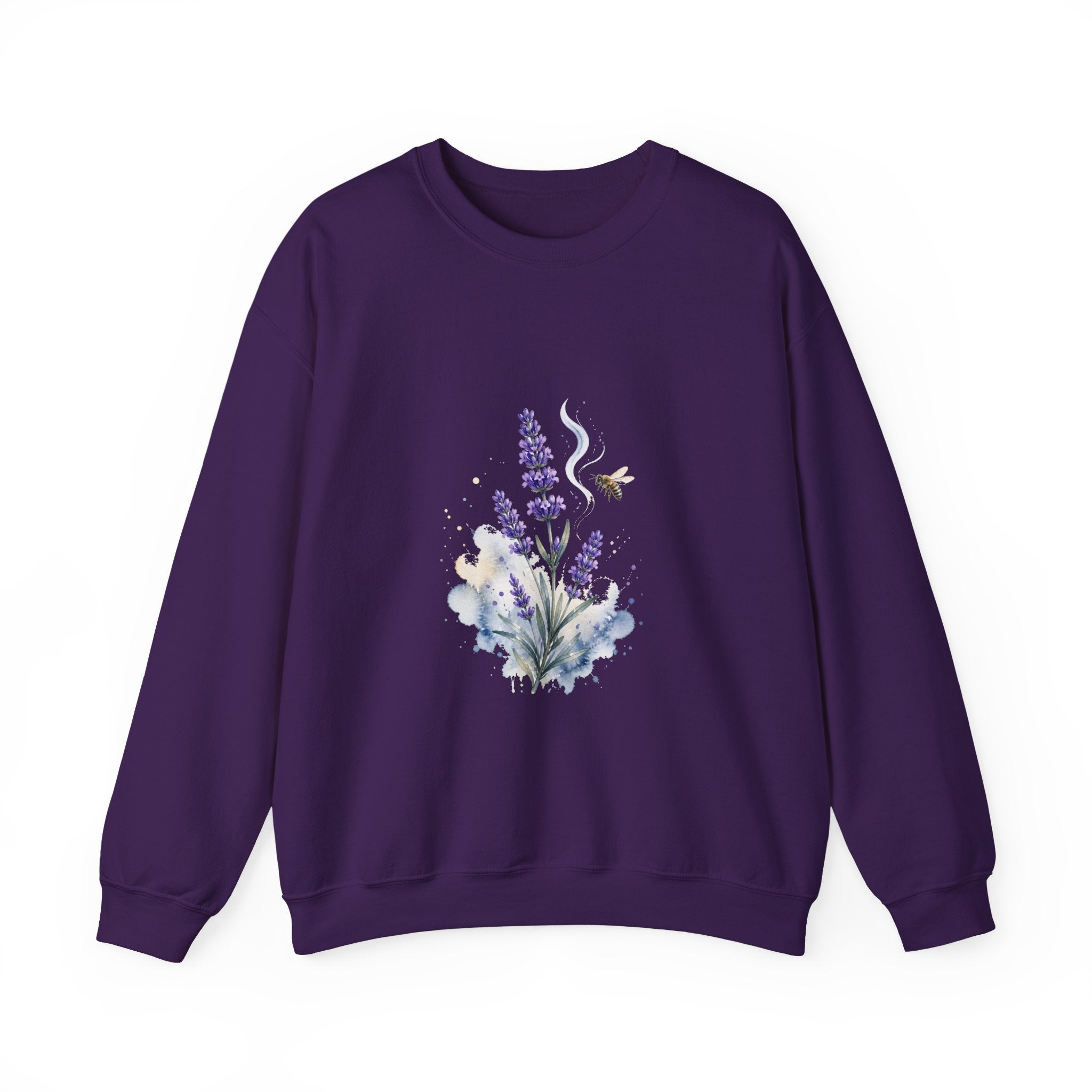 Matching Couple Sweatshirt - Lavender & Thistle Matching Couple Premium Fleece Sweatshirt Watercolor Art His Hers Birthday Gift - Design A