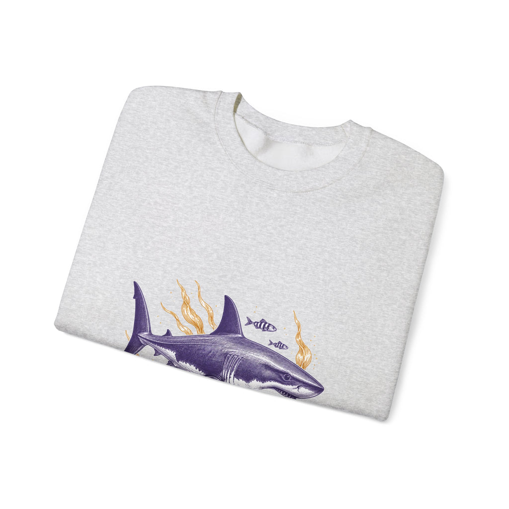 Matching Couple Sweatshirt - Shark & Dolphin Matching Couple Crewneck Sweatshirt Vintage Art His Hers Wedding Gift - Design A