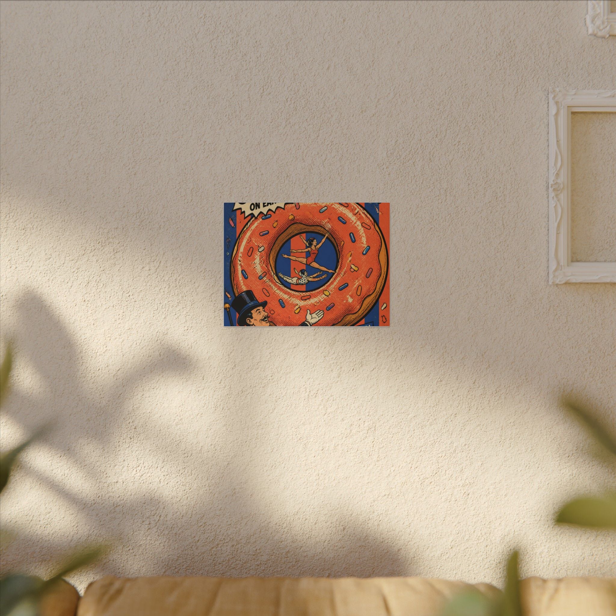 Donut Circus Ring Wall Art Canvas 16×20 Pop Art Living Room Decor Maximalist Print