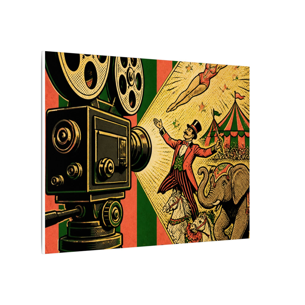 Film Camera Projector Show Wall Art Canvas 16×20 Pop Art Living Room Decor Maximalist Print