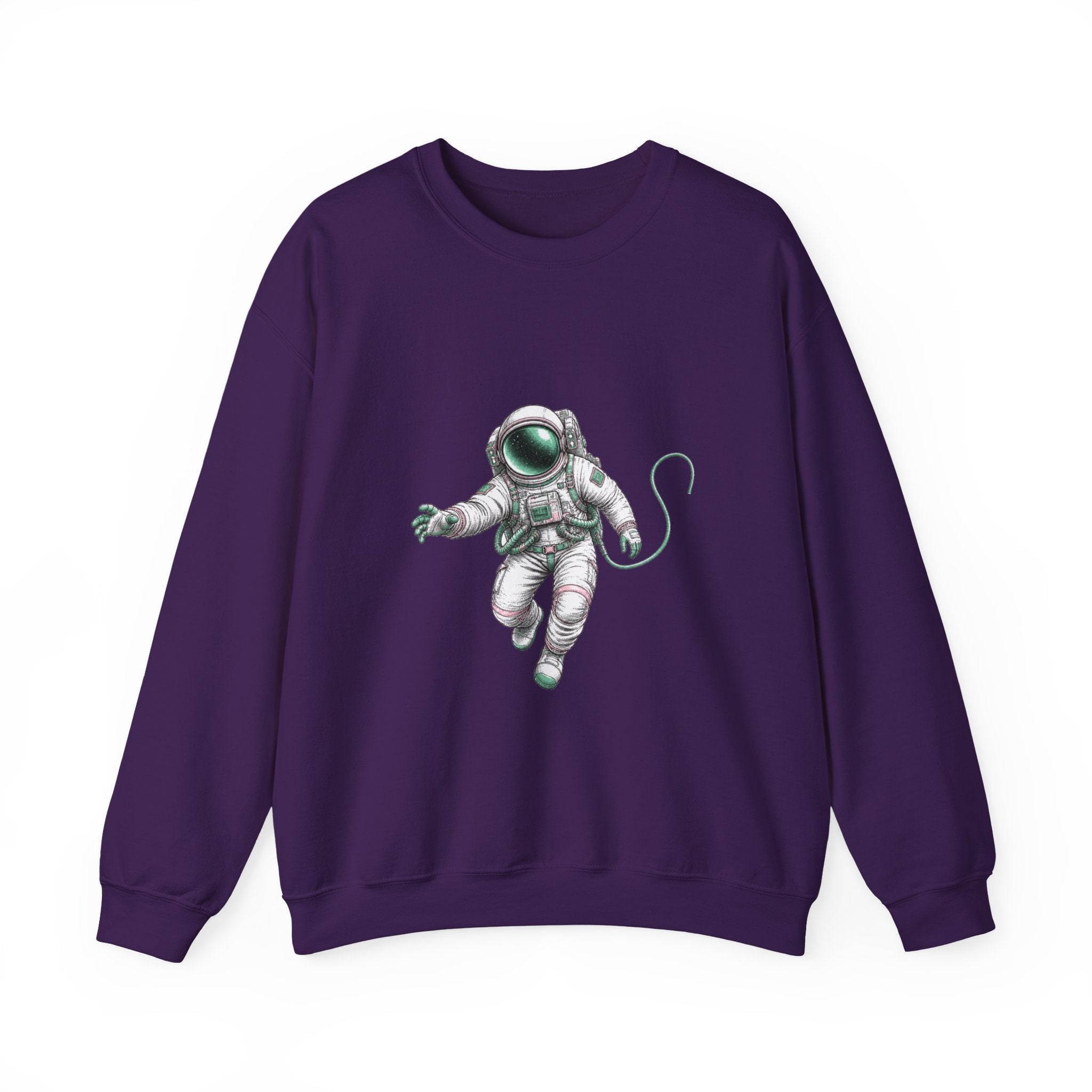 Matching Couple Sweatshirt - Astronaut & Planet Matching Couple Premium Fleece Sweatshirt Hand-Drawn Art His Hers Anniversary Gift - Design A