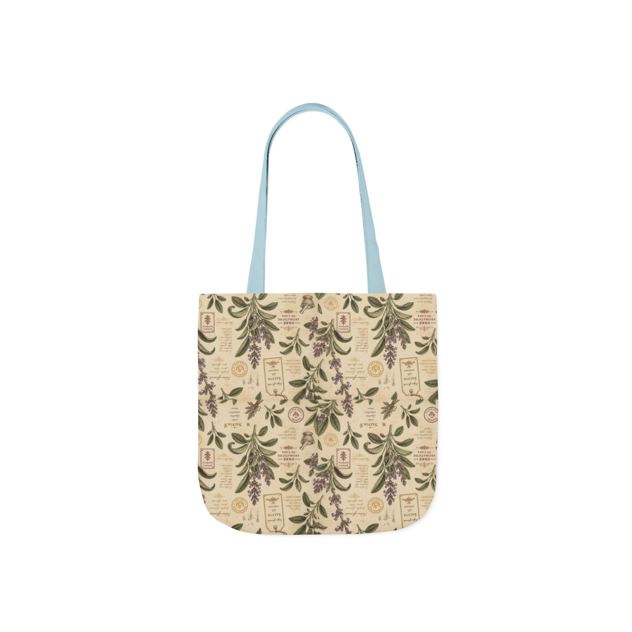 Sage Leaves Canvas Tote Bag Mediterranean Kitchen Botanical Design Italian Cottagecore Gift