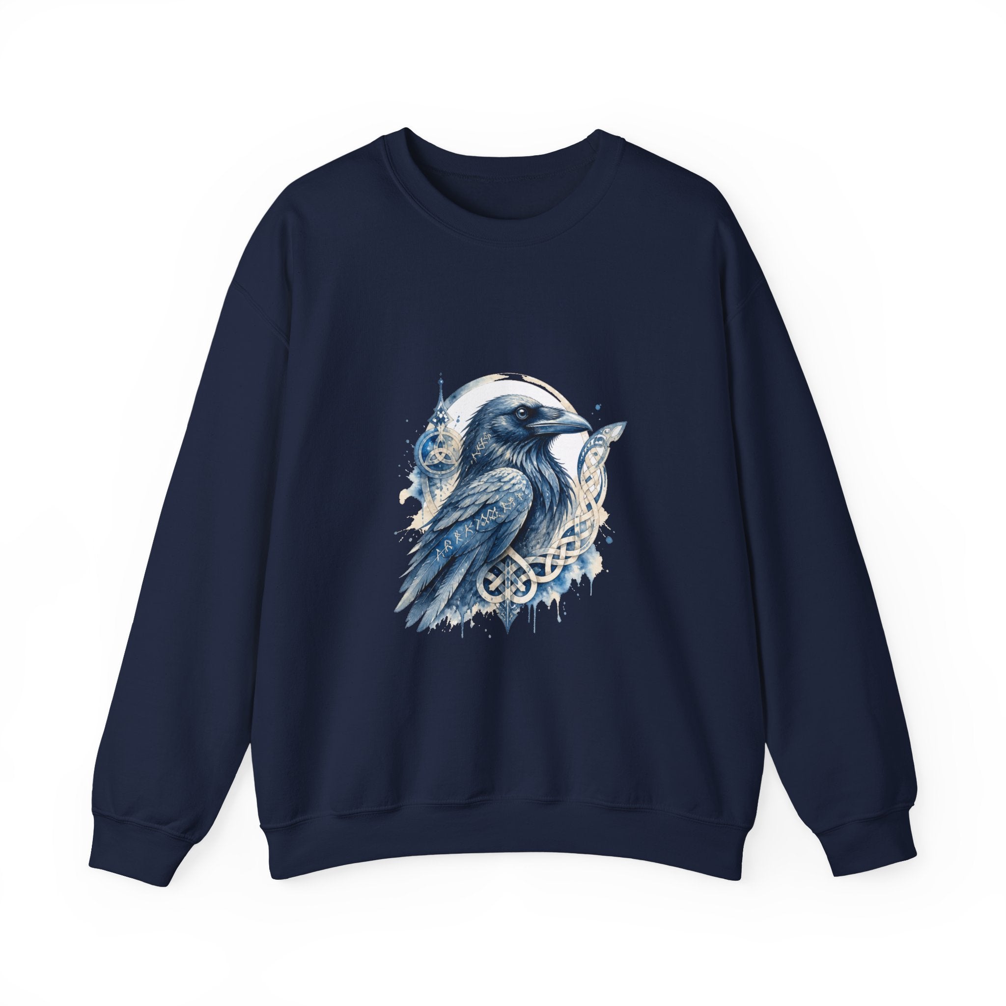 Matching Couple Sweatshirt - Huginn & Muninn Matching Couple Comfort Colors Crew Watercolor Art His Hers Birthday Gift - Design A