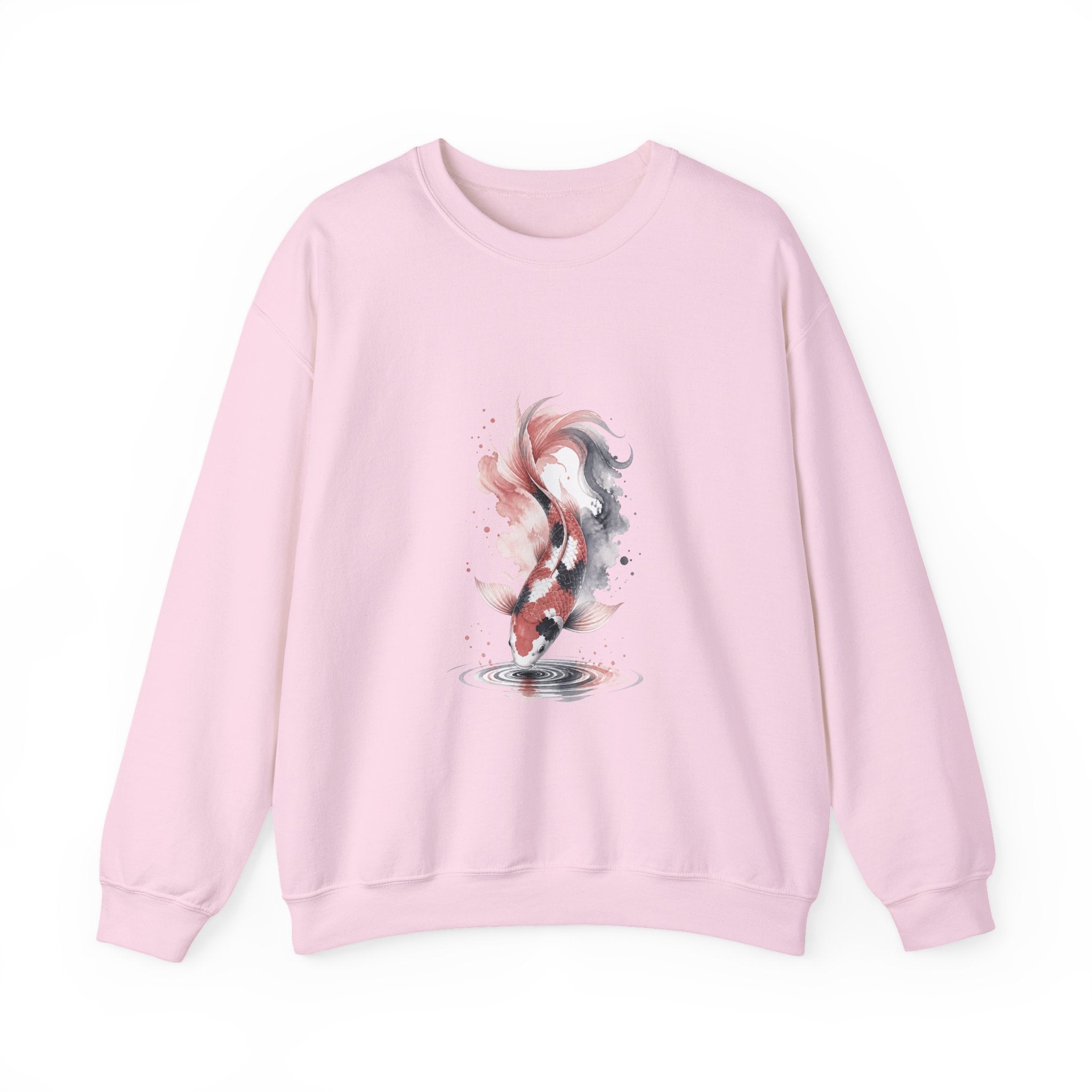 Matching Couple Sweatshirt - Koi Fish Yin Yang Matching Couple Crewneck Sweatshirt Watercolor Art His Hers Engagement Gift - Design B