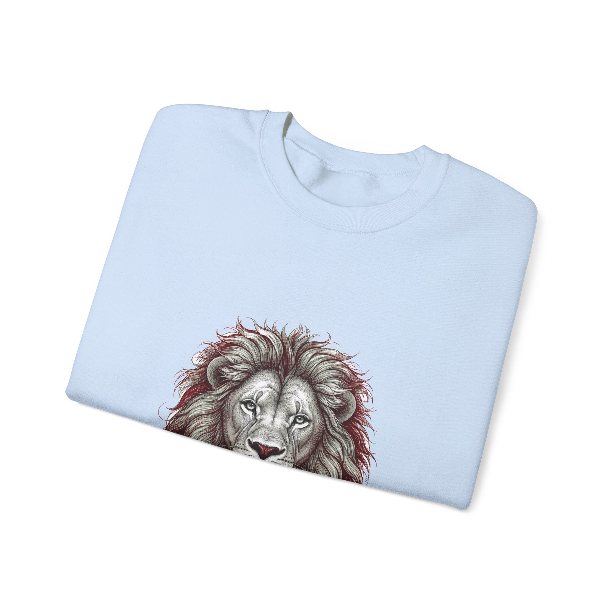 Matching Couple Sweatshirt - Lion & Lamb Matching Couple Crewneck Sweatshirt Hand-Drawn Art His Hers Best Friend Gift - Design A