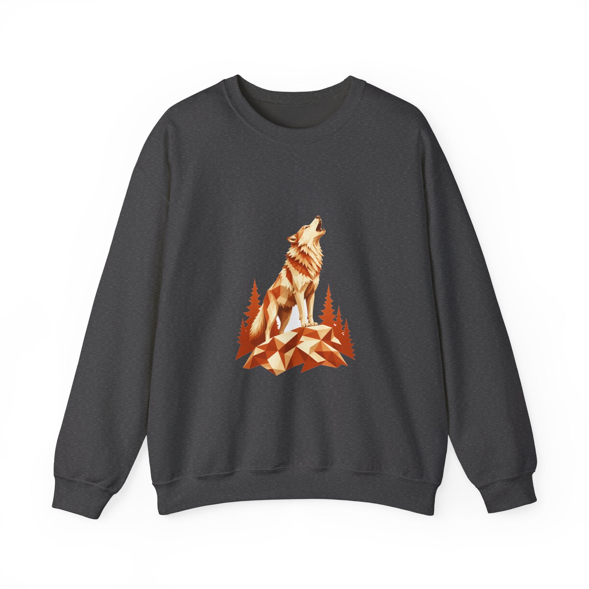 Matching Couple Sweatshirt - Wolf & Dove Matching Couple Crewneck Sweatshirt Geometric Art His Hers Couple Gift - Design A