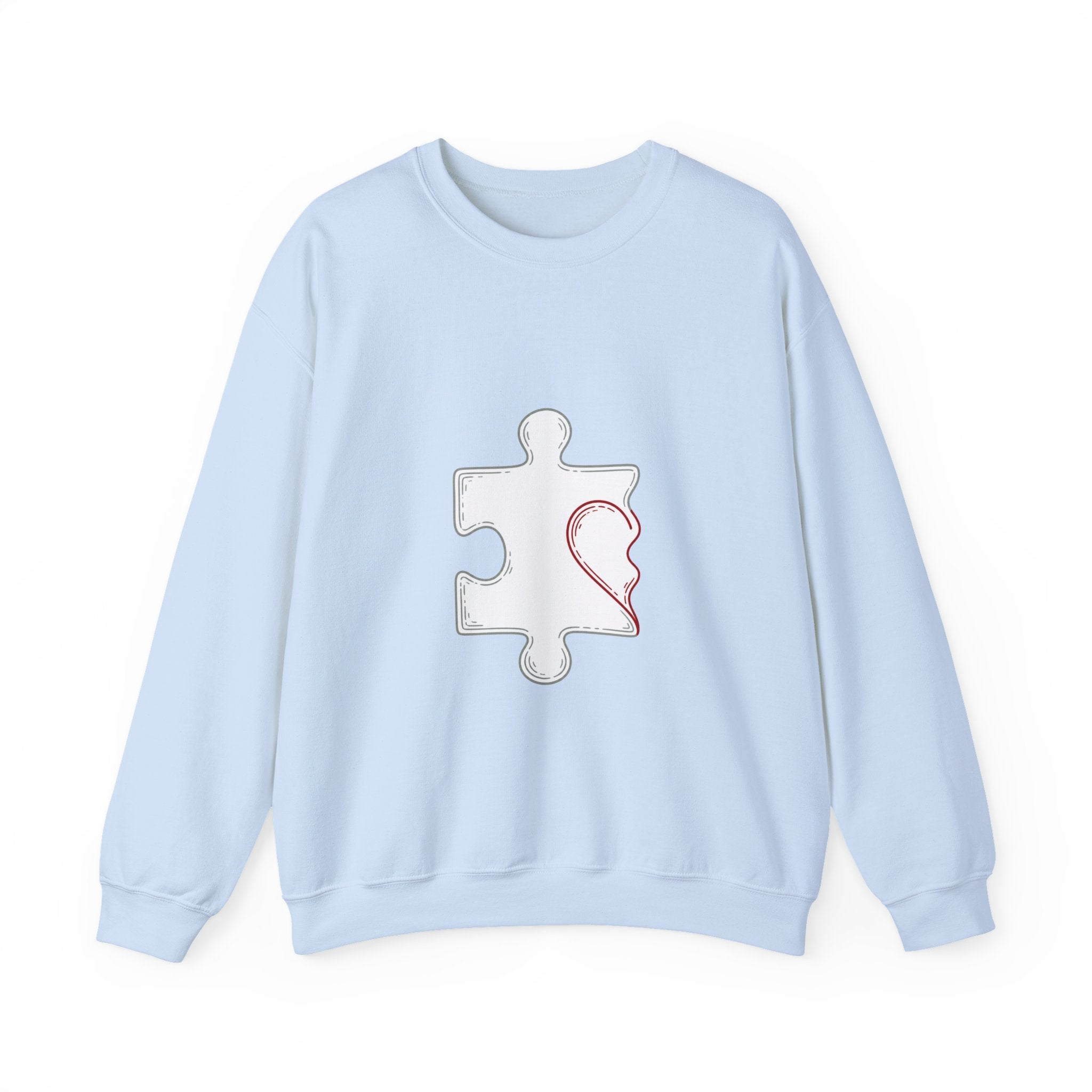 Matching Couple Sweatshirt - Puzzle Pieces Matching Couple Comfort Colors Crew Minimalist Art His Hers Christmas Gift - Design A