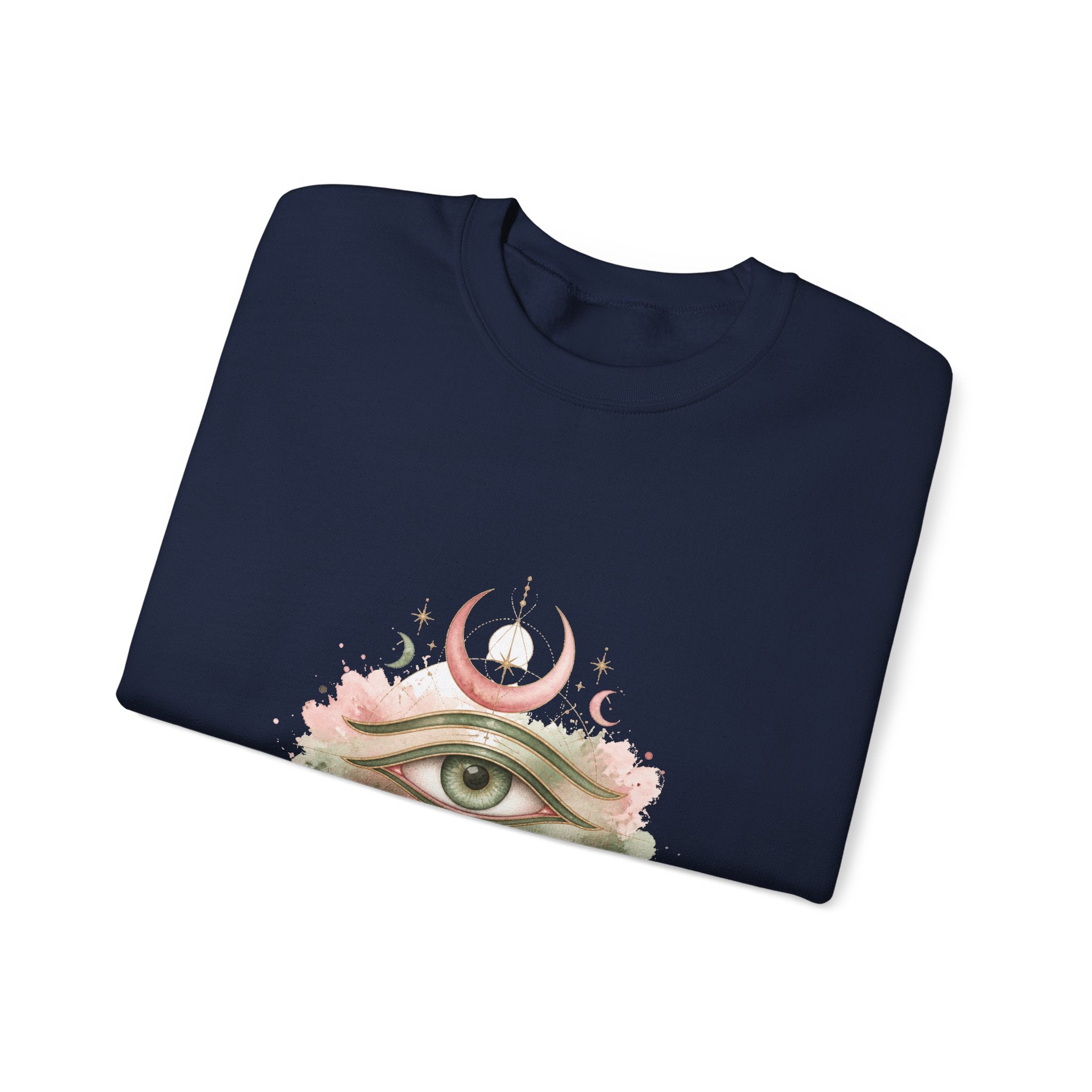 Matching Couple Sweatshirt - Eye of Ra & Horus Matching Couple Comfort Colors Crew Watercolor Art His Hers Birthday Gift - Design B