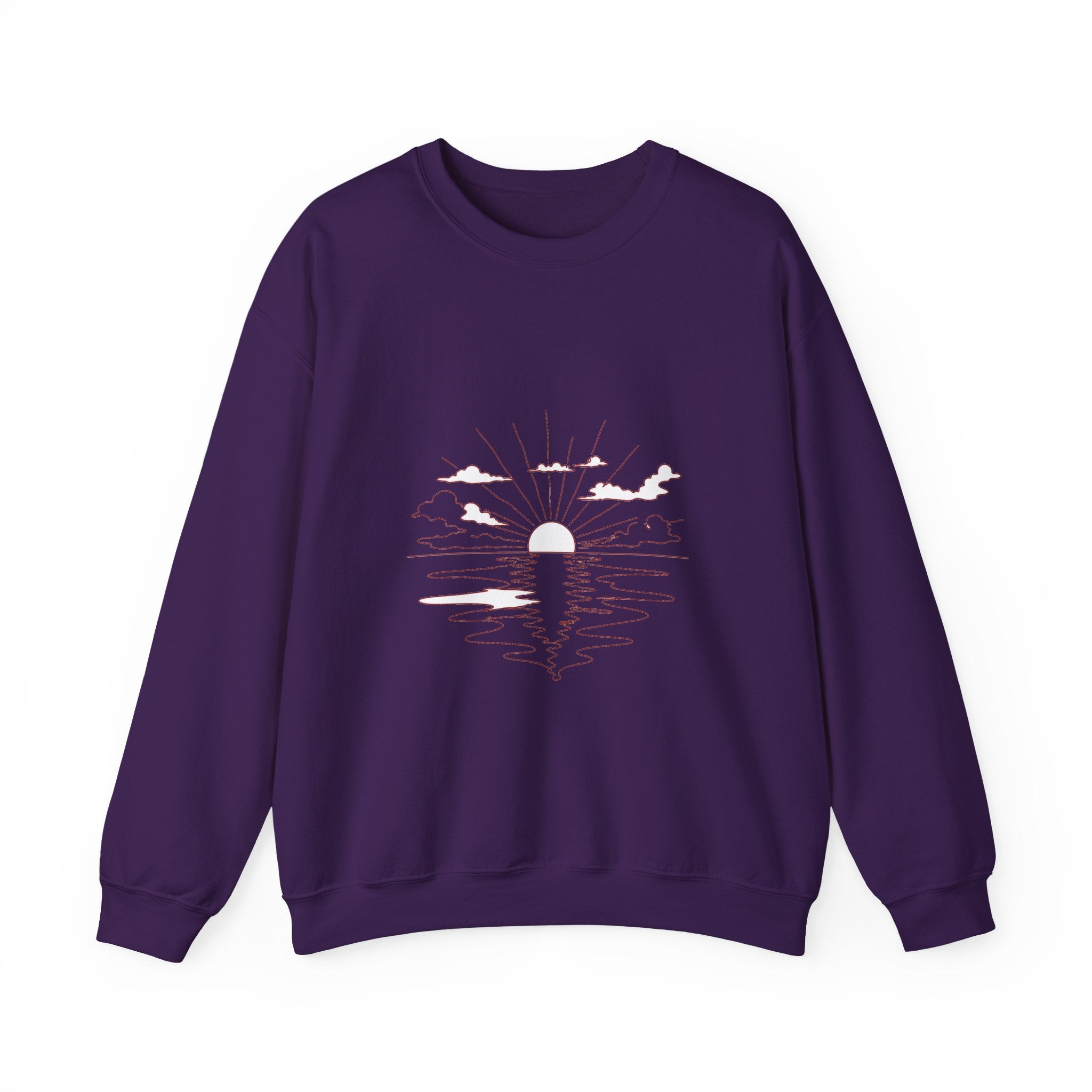 Matching Couple Sweatshirt - Sunrise & Sunset Matching Couple Premium Fleece Sweatshirt Minimalist Art His Hers Christmas Gift - Design A