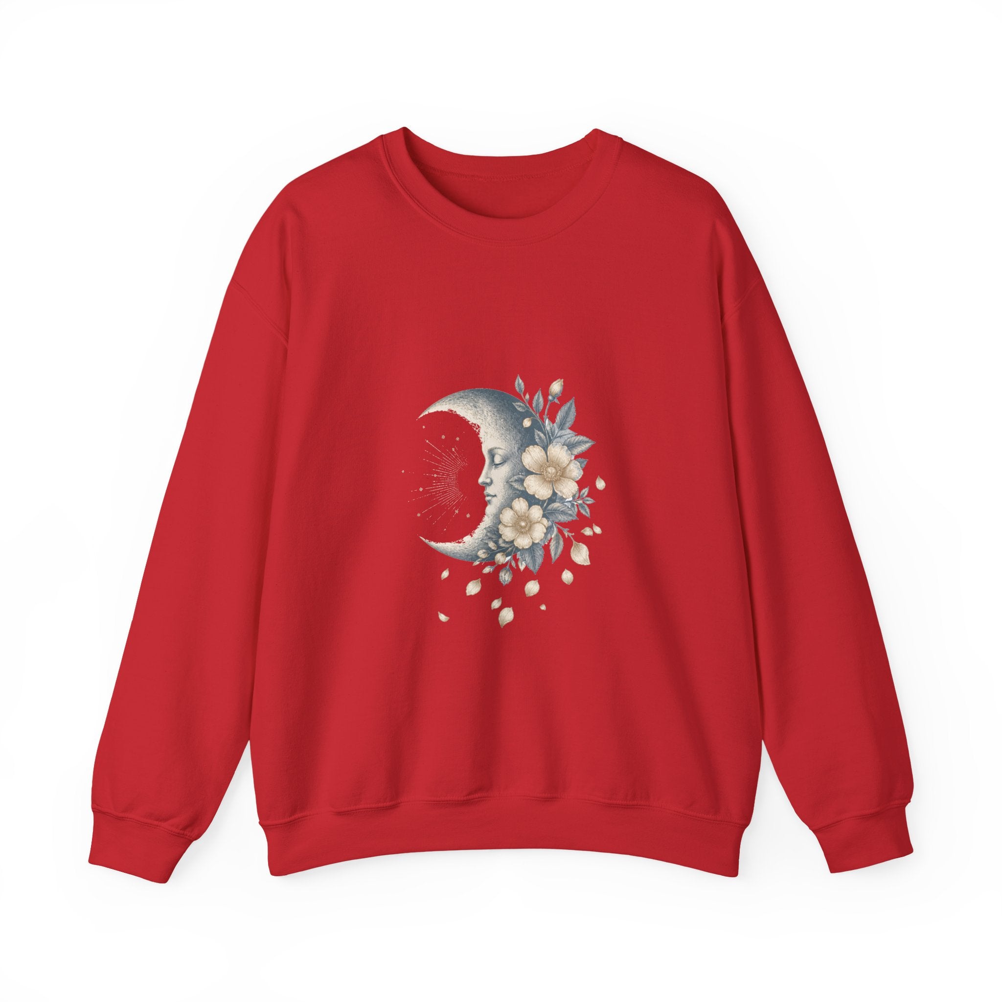 Matching Couple Sweatshirt - Waxing & Waning Moon Matching Couple Comfort Colors Crew Vintage Art His Hers Honeymoon Gift - Design B
