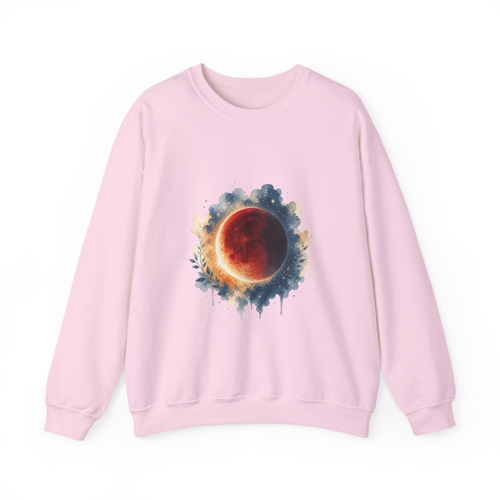 Matching Couple Sweatshirt - Solar & Lunar Eclipse Matching Couple Comfort Colors Crew Watercolor Art His Hers Birthday Gift - Design B