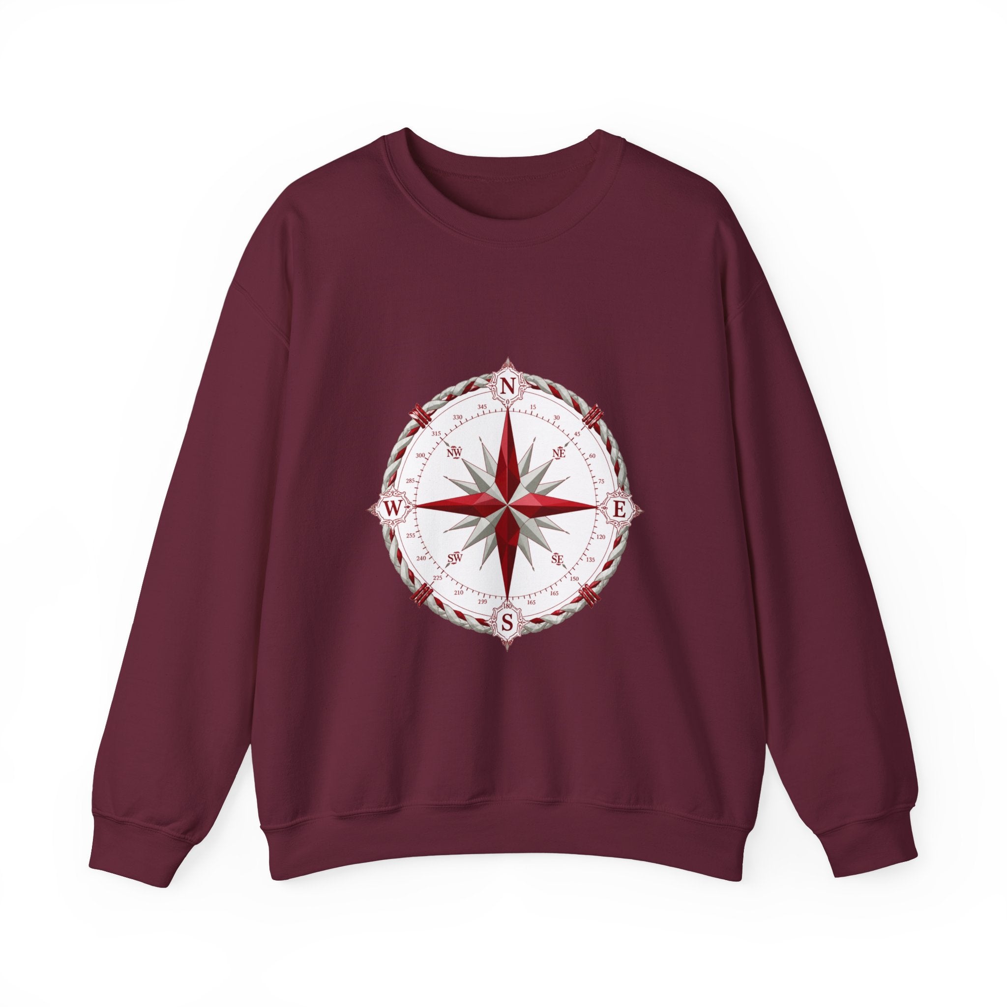 Matching Couple Sweatshirt - Compass North & South Matching Couple Crewneck Sweatshirt Geometric Art His Hers Couple Gift - Design A