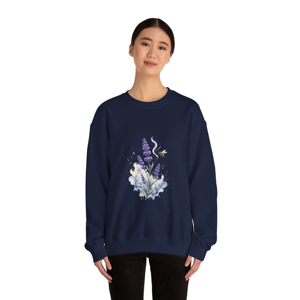 Matching Couple Sweatshirt - Lavender & Thistle Matching Couple Premium Fleece Sweatshirt Watercolor Art His Hers Birthday Gift - Design A