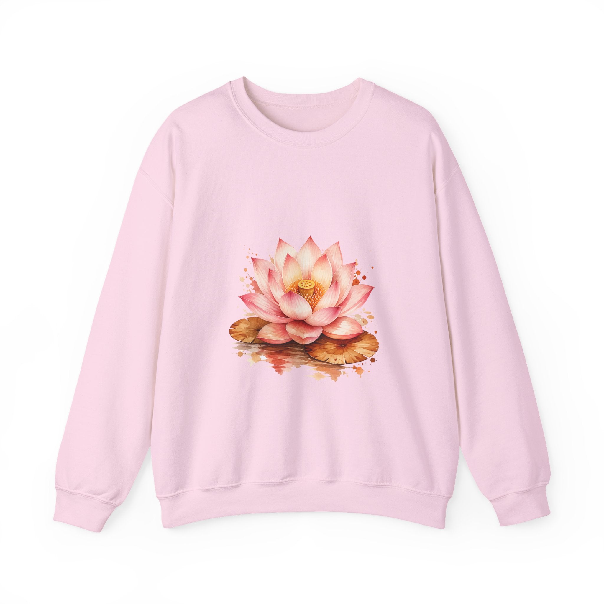 Matching Couple Sweatshirt - Open & Closed Lotus Matching Couple Comfort Colors Crew Watercolor Art His Hers Birthday Gift - Design A