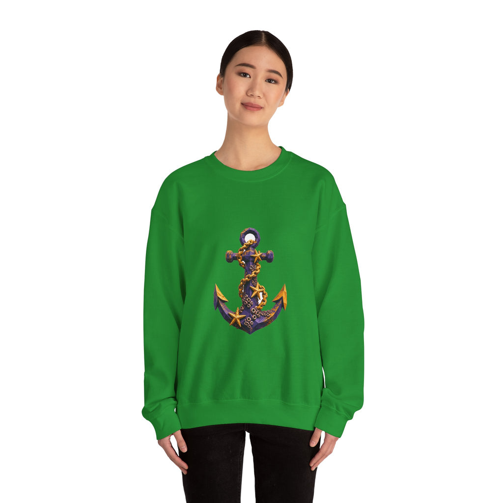 Matching Couple Sweatshirt - Anchor & Sail Matching Couple Crewneck Sweatshirt Geometric Art His Hers Couple Gift - Design A