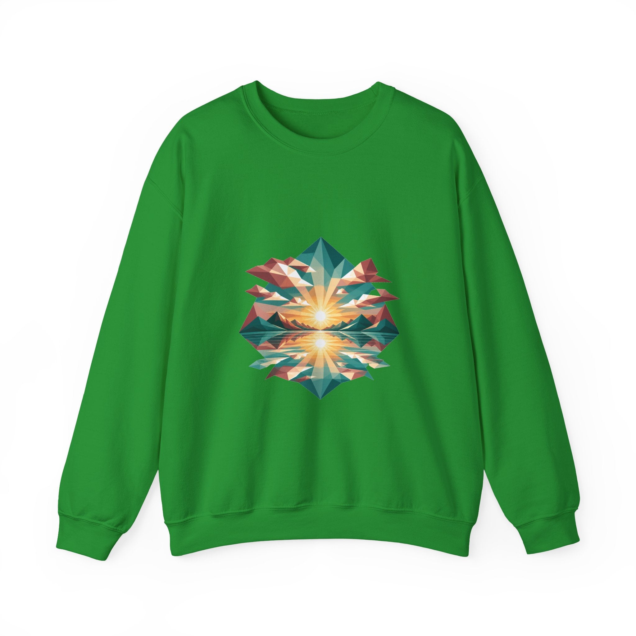 Matching Couple Sweatshirt - Sunrise & Sunset Matching Couple Premium Fleece Sweatshirt Geometric Art His Hers Love Gift - Design A