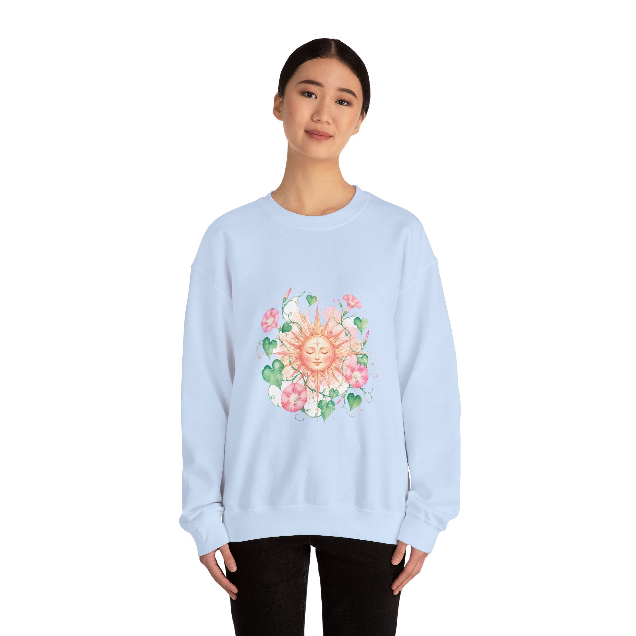 Matching Couple Sweatshirt - Sun & Moon Matching Couple Premium Fleece Sweatshirt Watercolor Art His Hers Birthday Gift - Design B