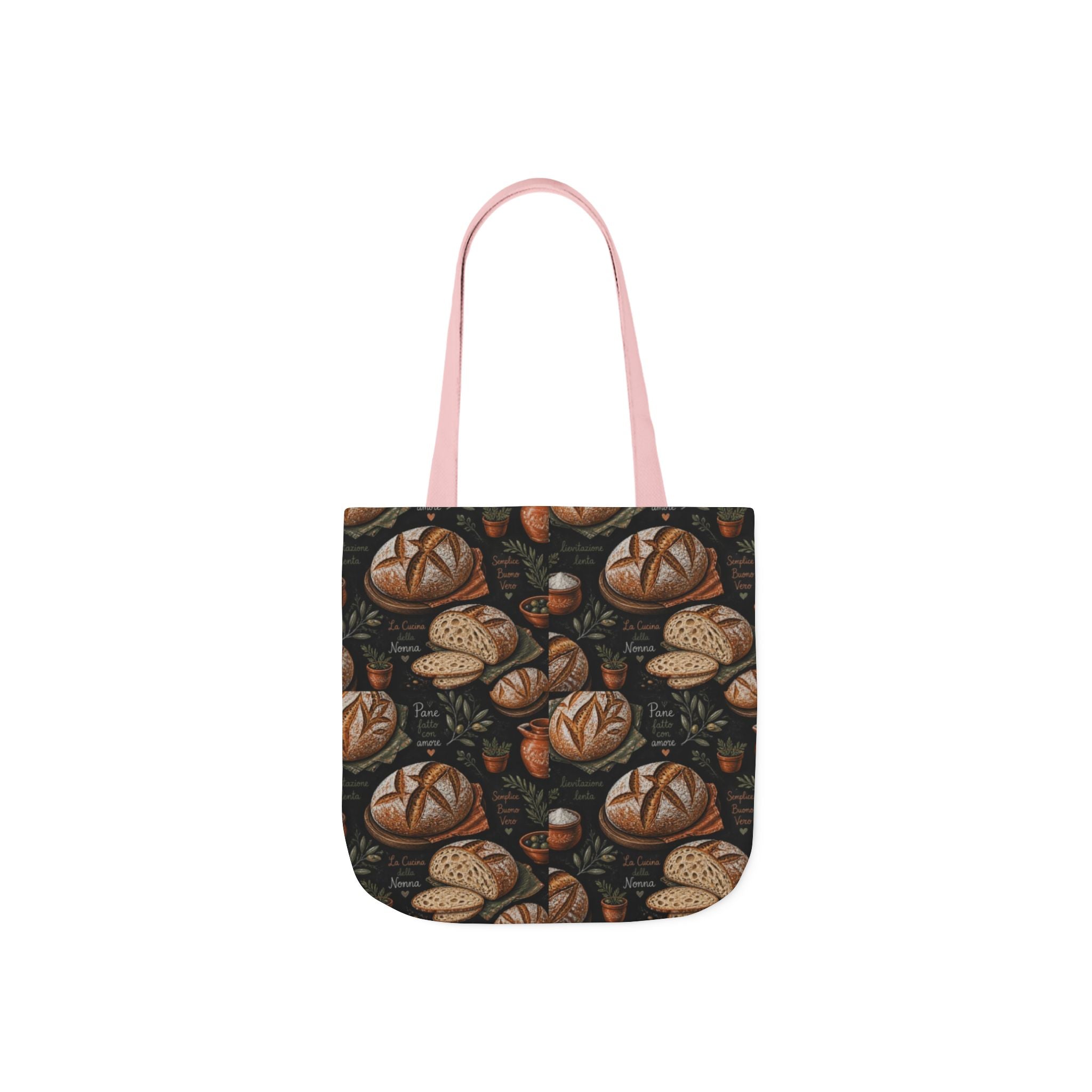 Rustic Sourdough Bread Canvas Tote Bag Mediterranean Kitchen Chalk Art Design Italian Cottagecore Gift