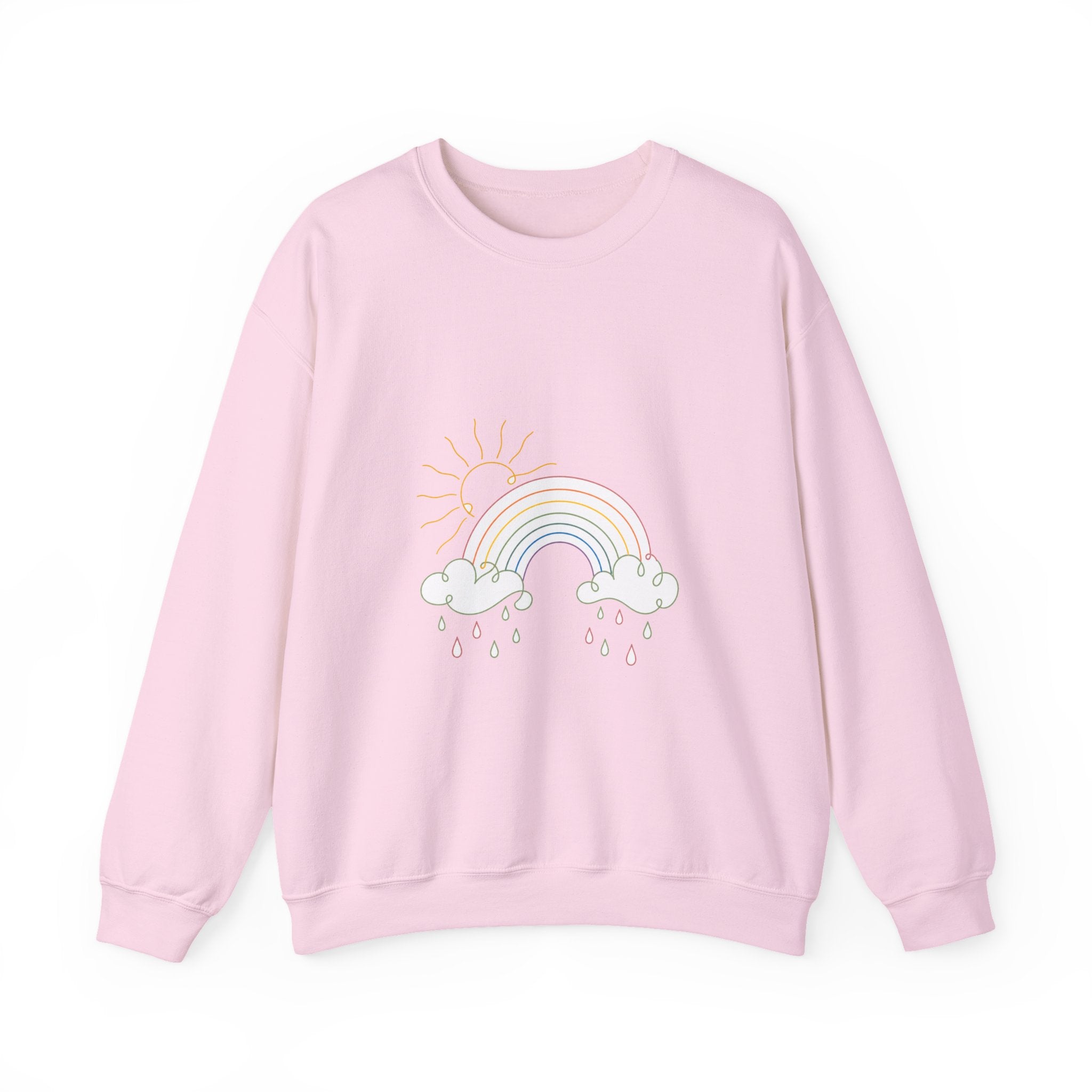 Matching Couple Sweatshirt - Storm & Rainbow Matching Couple Comfort Colors Crew Minimalist Art His Hers Christmas Gift - Design B