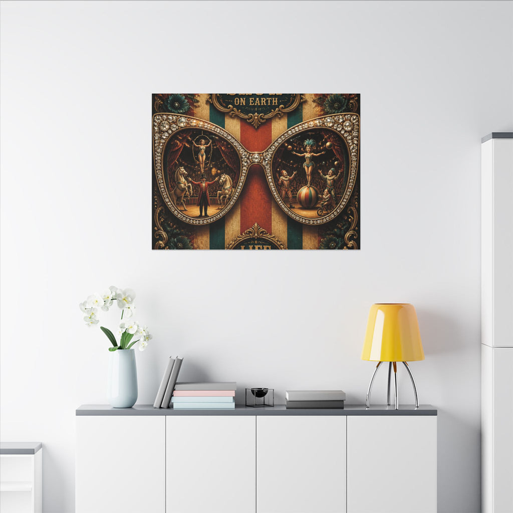 Sunglasses Circus Ring Wall Art Canvas 16×20 Baroque Home Office Decor Maximalist Print