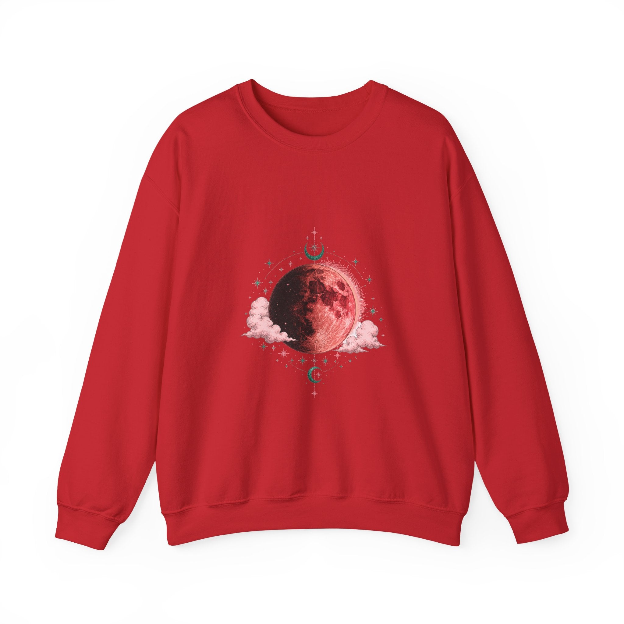 Matching Couple Sweatshirt - Solar & Lunar Eclipse Matching Couple Crewneck Sweatshirt Hand-Drawn Art His Hers Best Friend Gift - Design B
