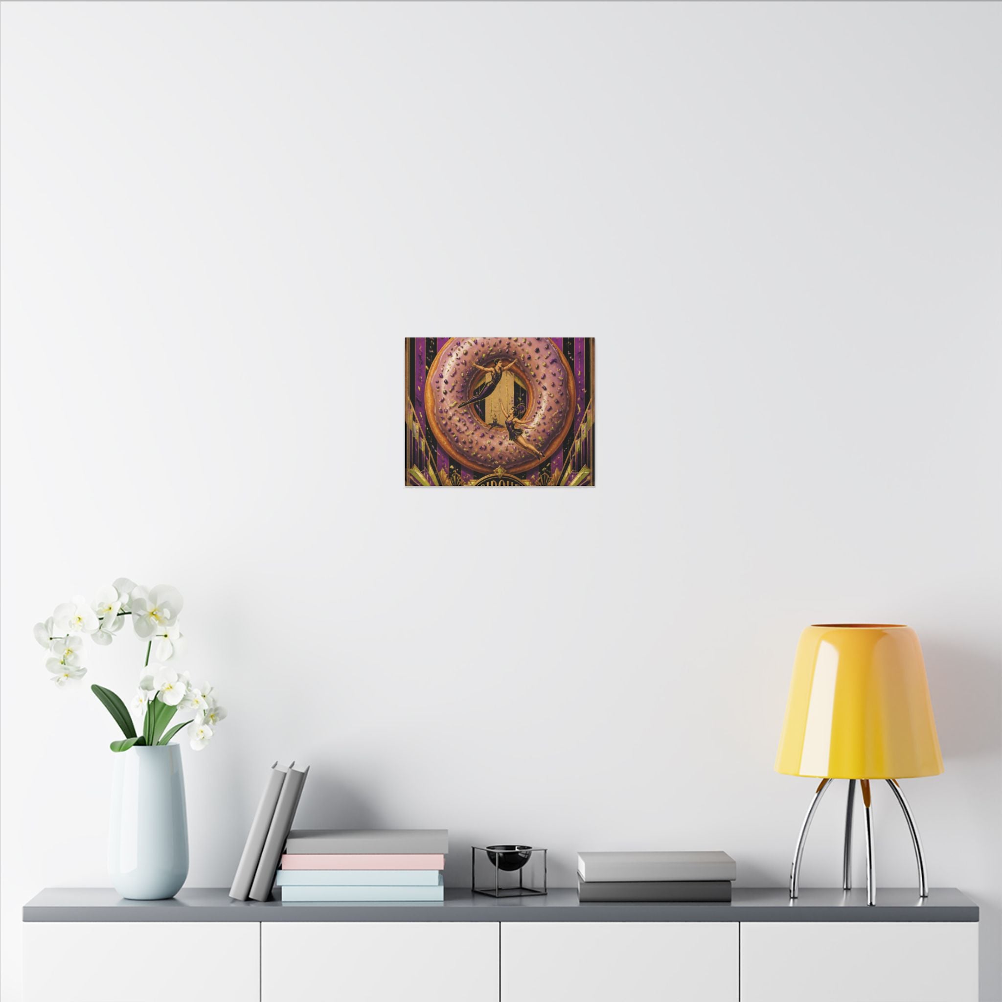 Donut Circus Ring Wall Art Canvas 16×20 Art Deco Entryway Decor Maximalist Print