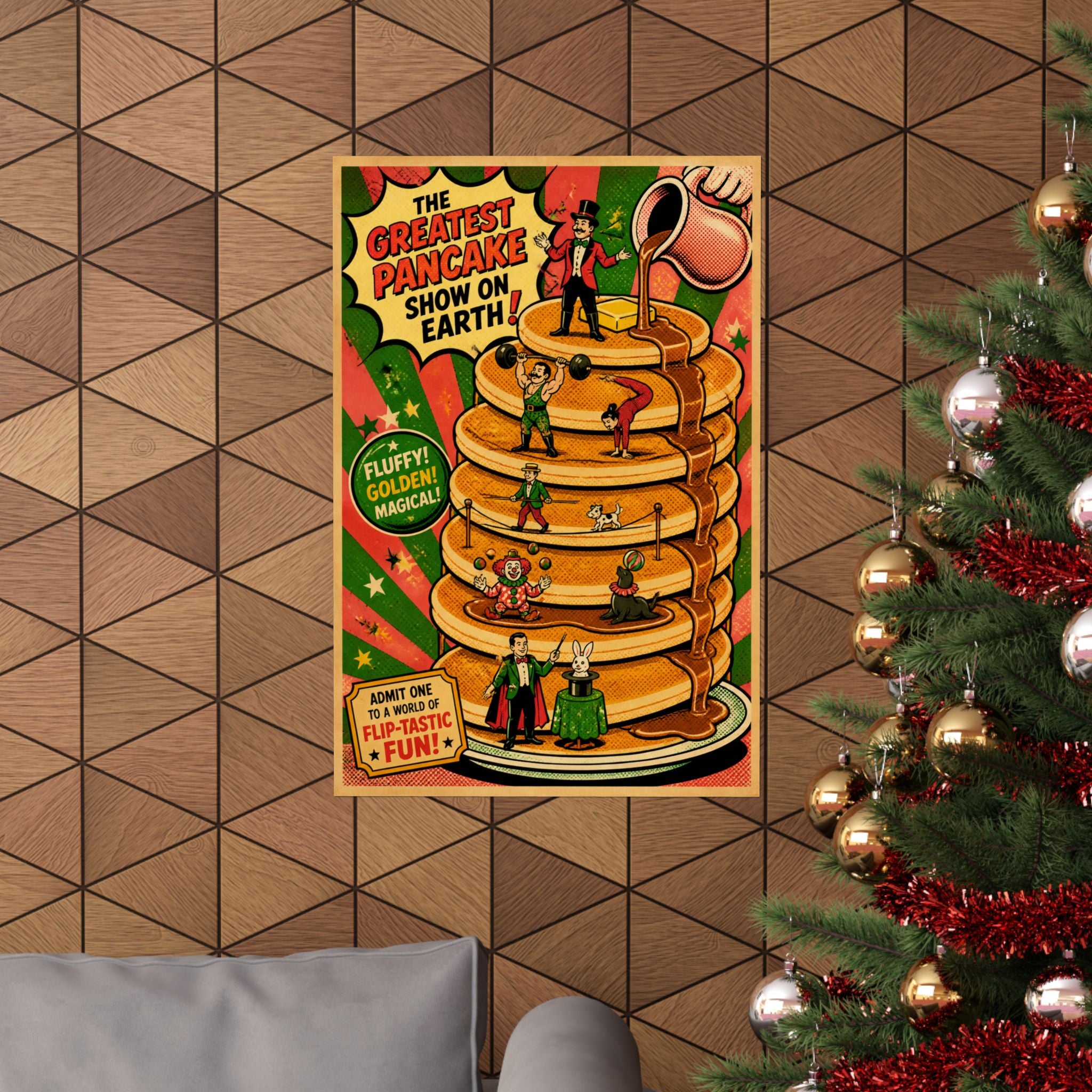 Pancake Stack Platform Wall Art Poster 18×24 Pop Art Living Room Decor Maximalist Print