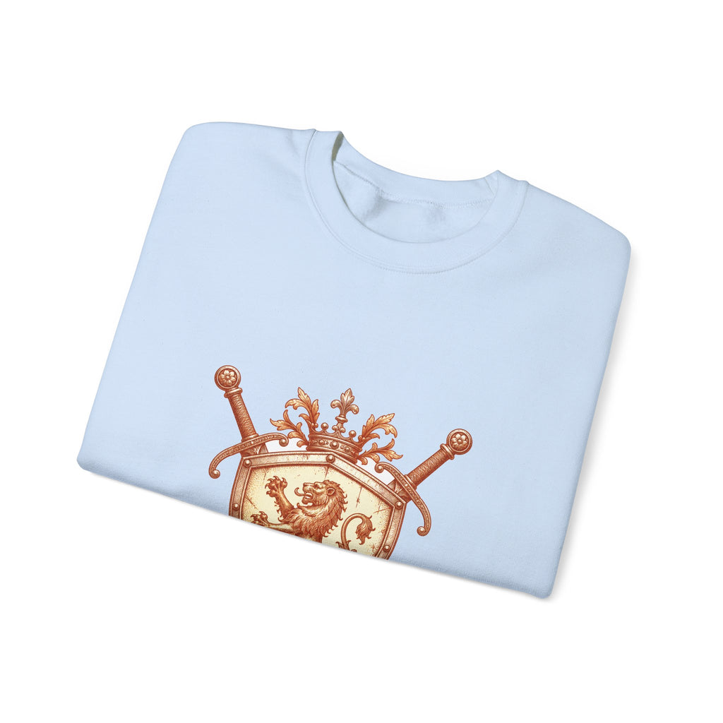 Matching Couple Sweatshirt - Crown & Shield Matching Couple Premium Fleece Sweatshirt Vintage Art His Hers Honeymoon Gift - Design B