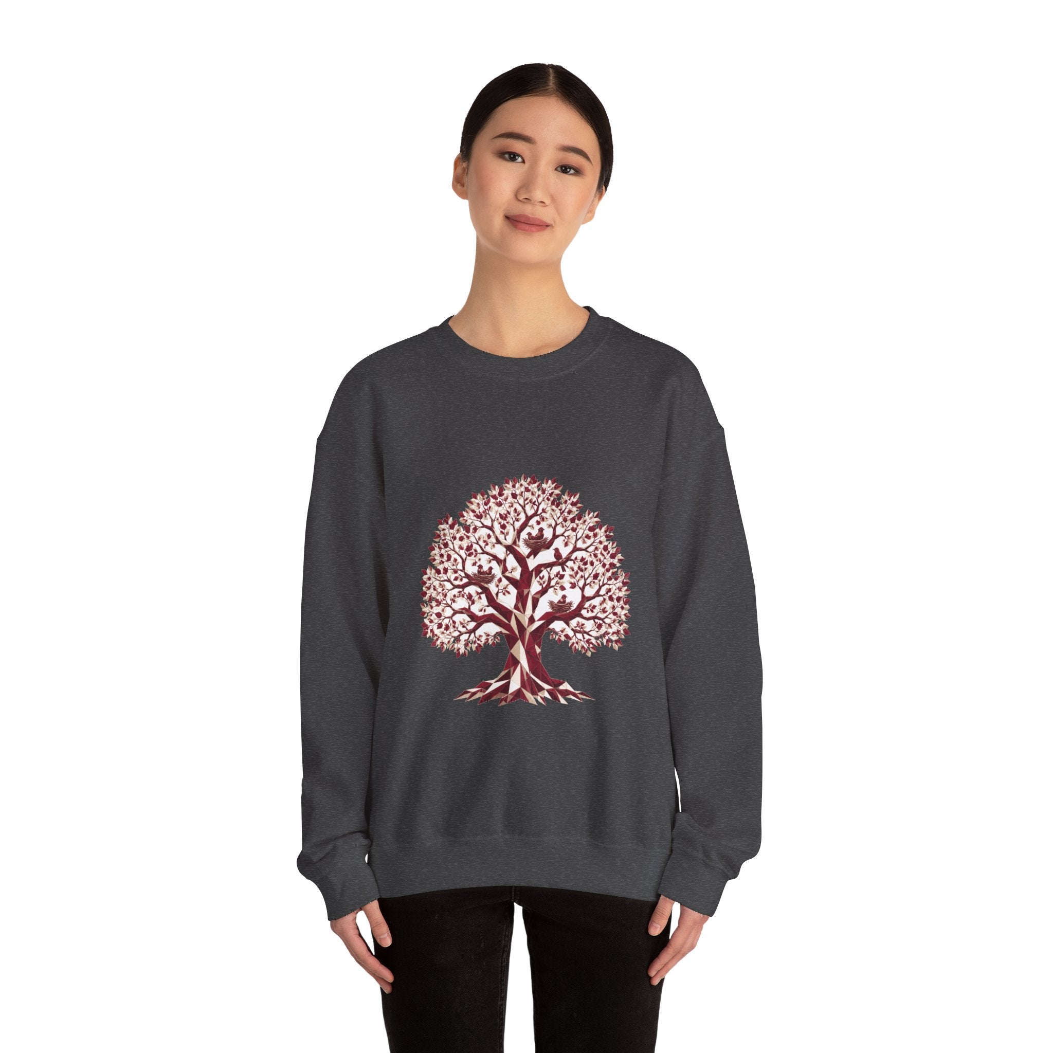 Matching Couple Sweatshirt - Ancient Oak & Deep Roots Matching Couple Premium Fleece Sweatshirt Geometric Art His Hers Love Gift - Design A
