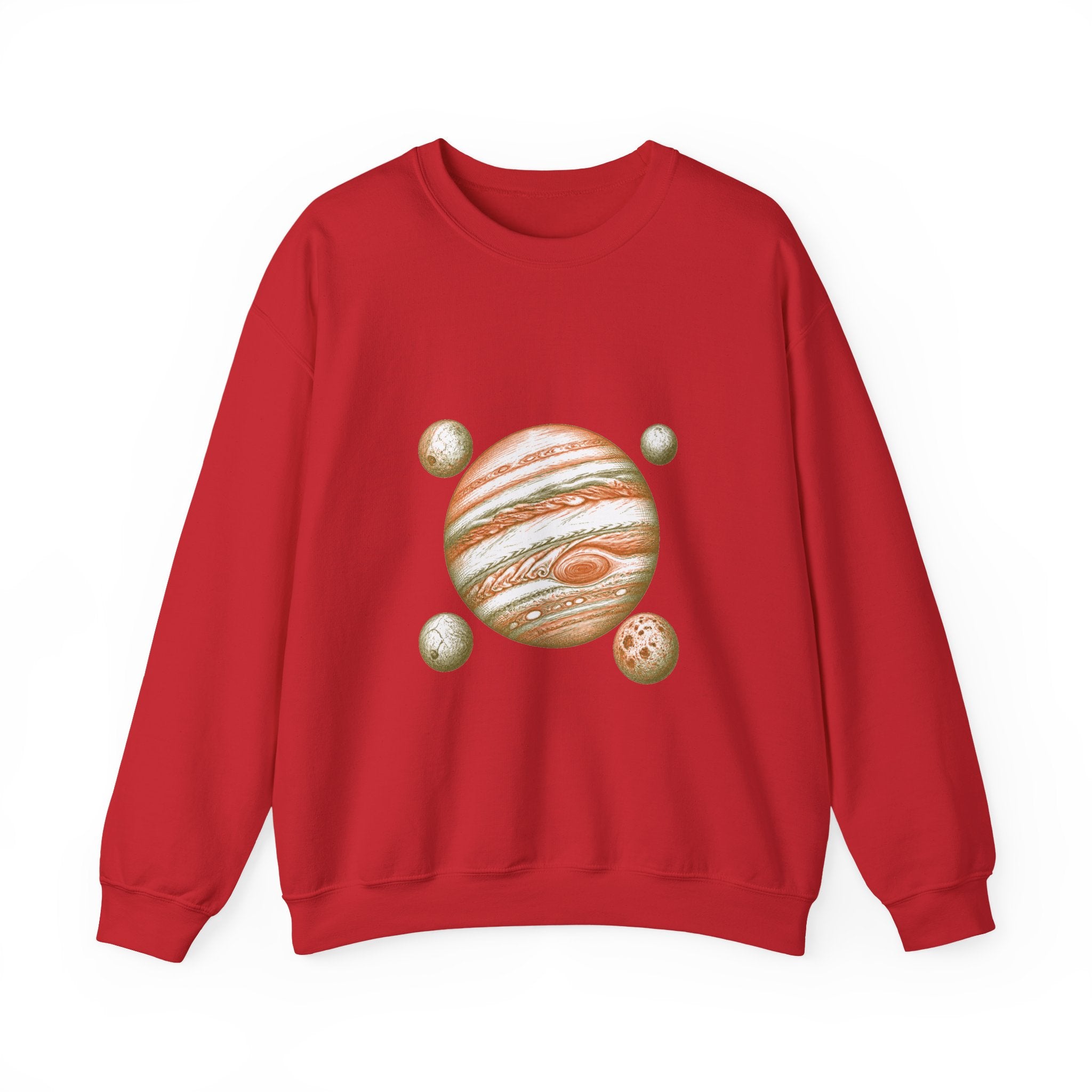 Matching Couple Sweatshirt - Saturn & Jupiter Matching Couple Comfort Colors Crew Hand-Drawn Art His Hers Anniversary Gift - Design B