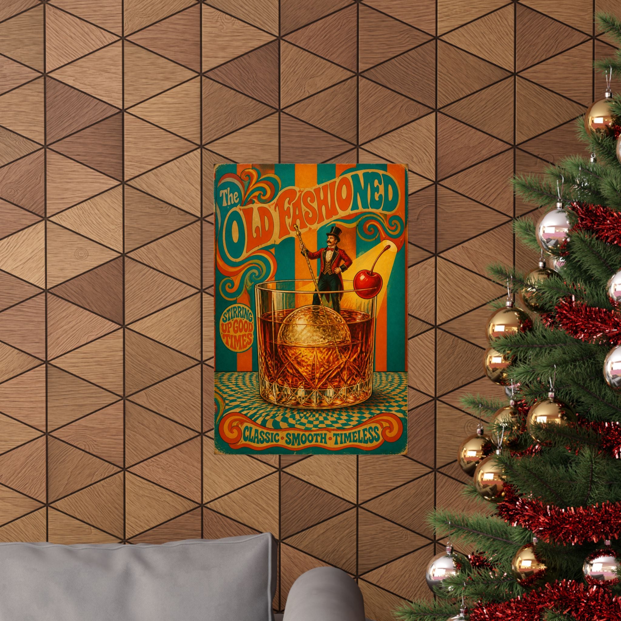Old Fashioned Ringmaster Wall Art Poster 24×36 Psychedelic Dining Room Decor Maximalist Print