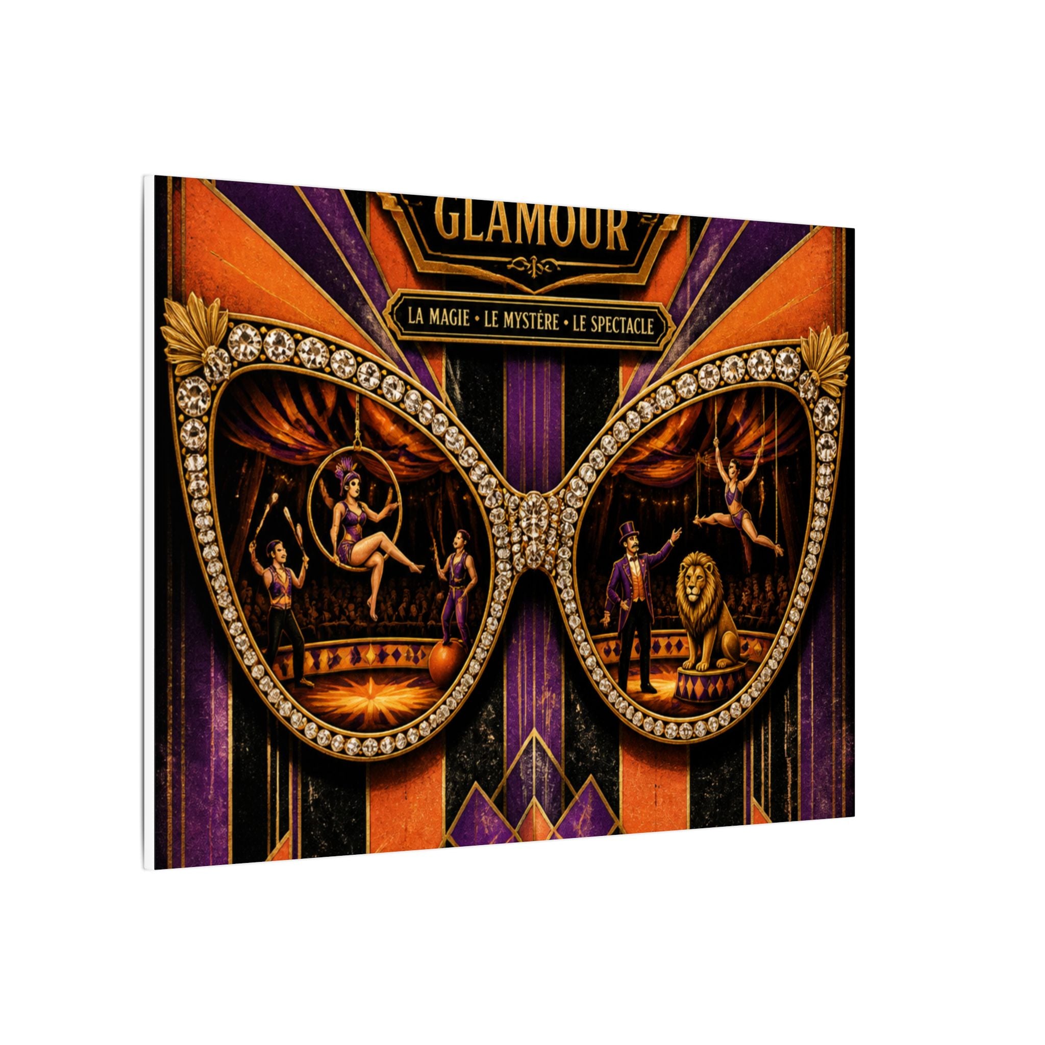 Sunglasses Circus Ring Wall Art Canvas 16×20 Art Deco Entryway Decor Maximalist Print