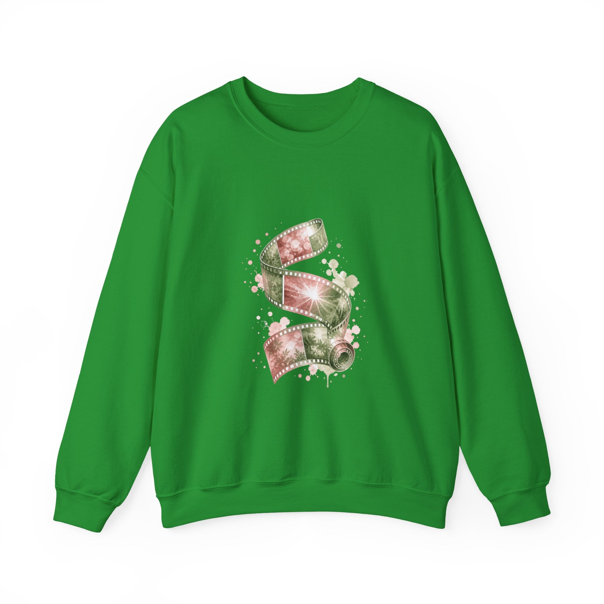 Matching Couple Sweatshirt - Camera & Film Matching Couple Crewneck Sweatshirt Watercolor Art His Hers Engagement Gift - Design B