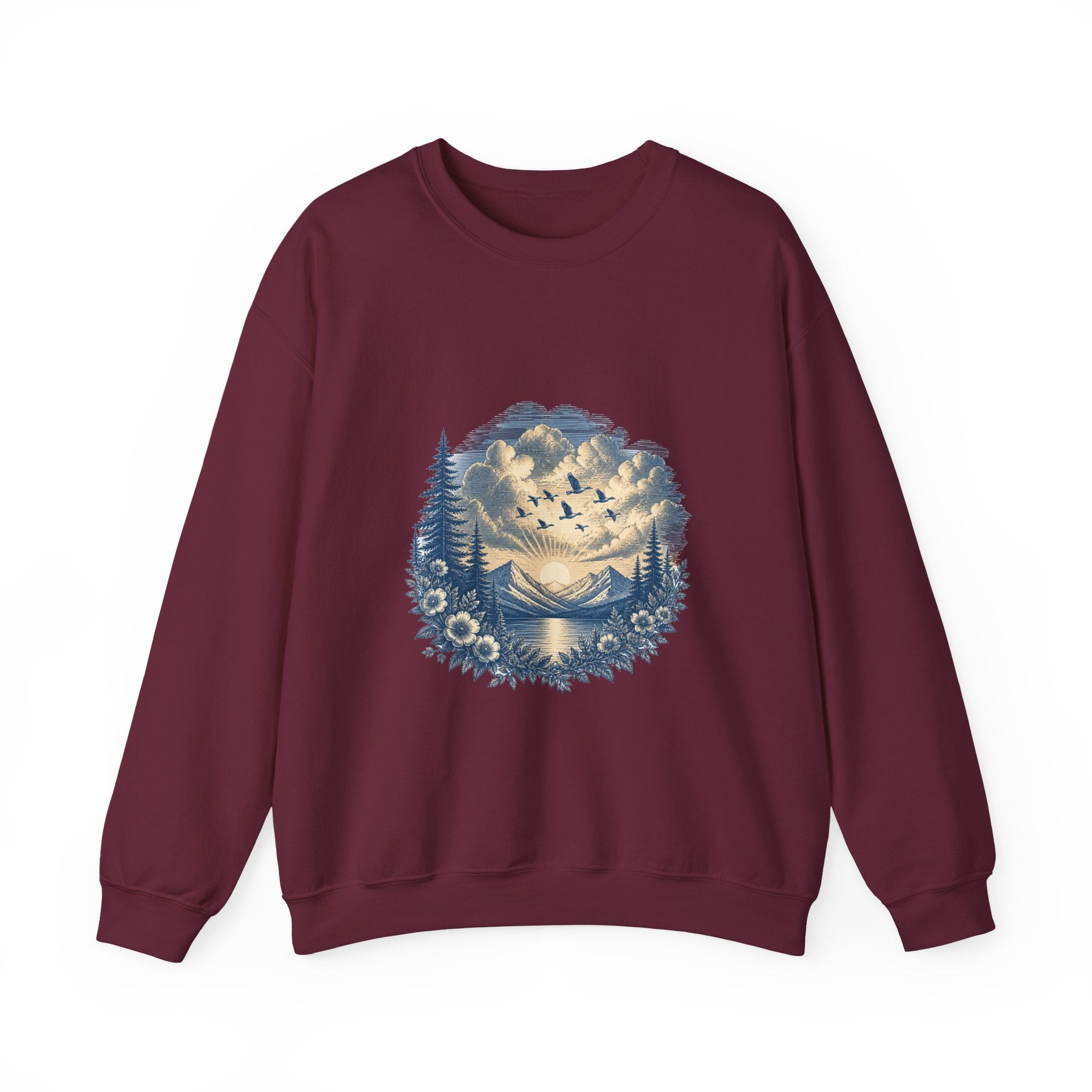 Matching Couple Sweatshirt - Sunrise & Sunset Matching Couple Comfort Colors Crew Vintage Art His Hers Honeymoon Gift - Design B