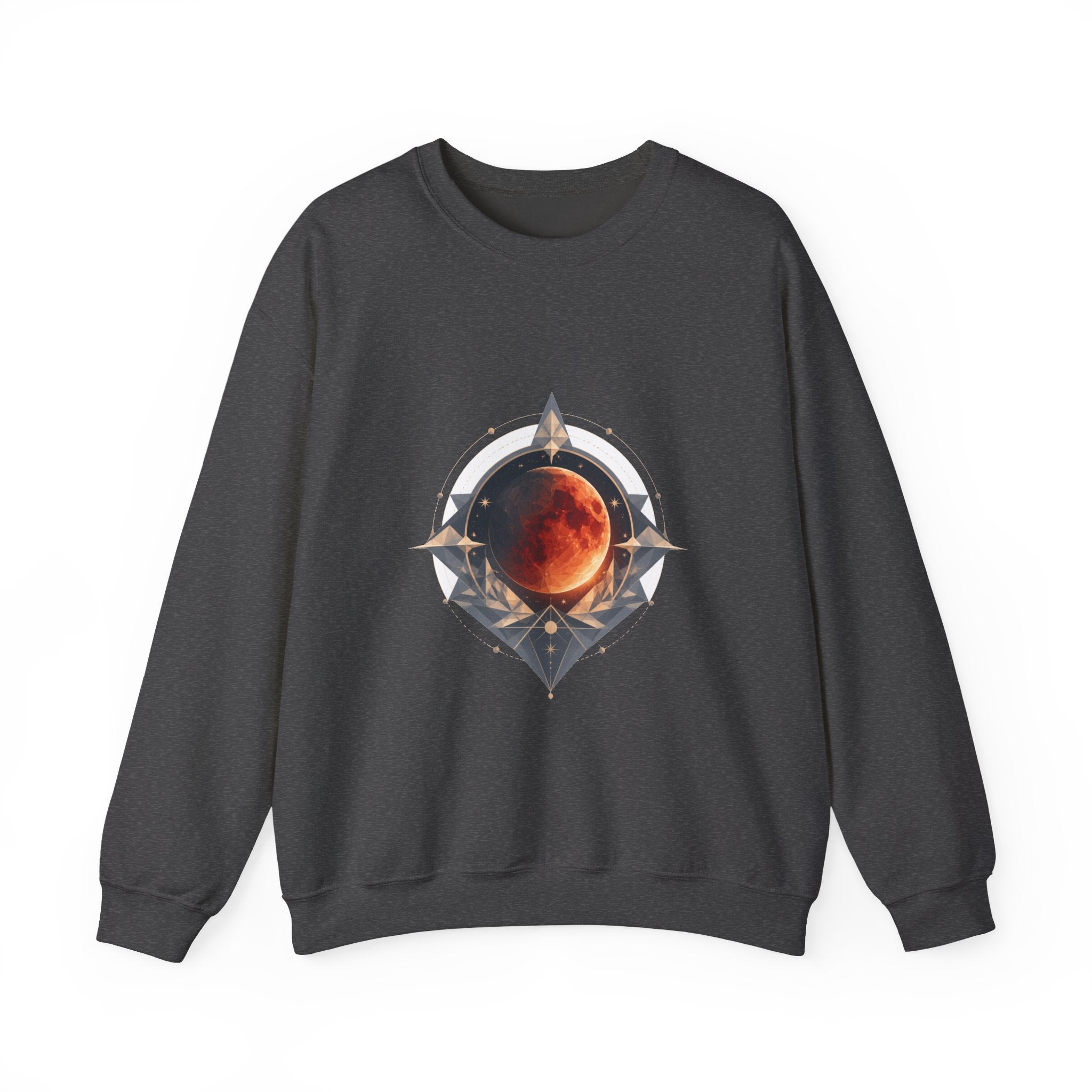 Matching Couple Sweatshirt - Solar & Lunar Eclipse Matching Couple Premium Fleece Sweatshirt Geometric Art His Hers Love Gift - Design B