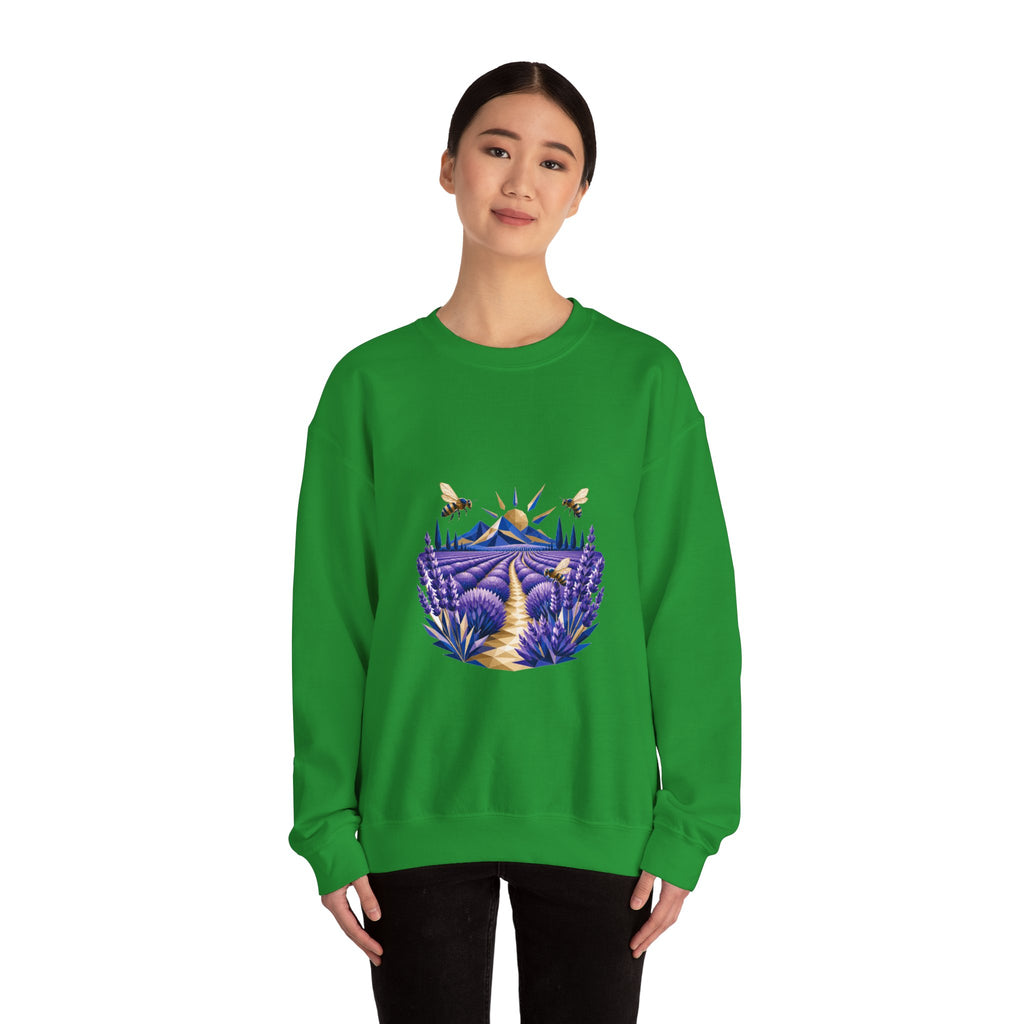 Matching Couple Sweatshirt - Lavender Fields & Canyon Matching Couple Comfort Colors Crew Geometric Art His Hers Love Gift - Design A