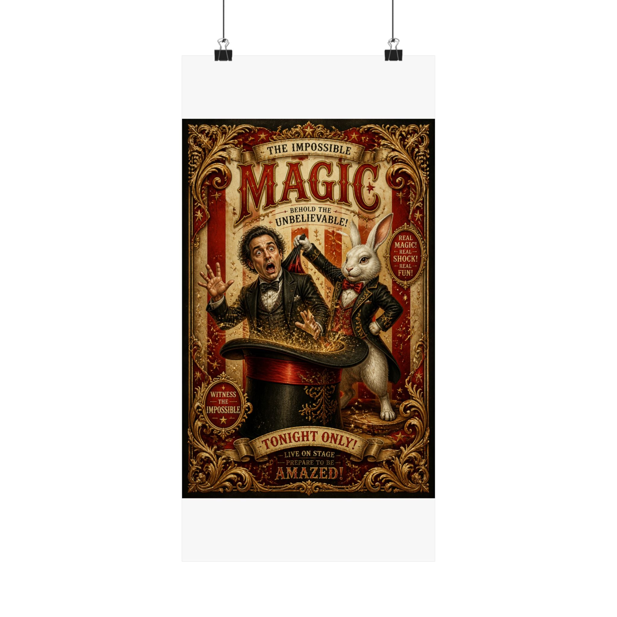 Magic Hat Rabbit Wall Art Poster 24×36 Baroque Studio Decor Maximalist Print