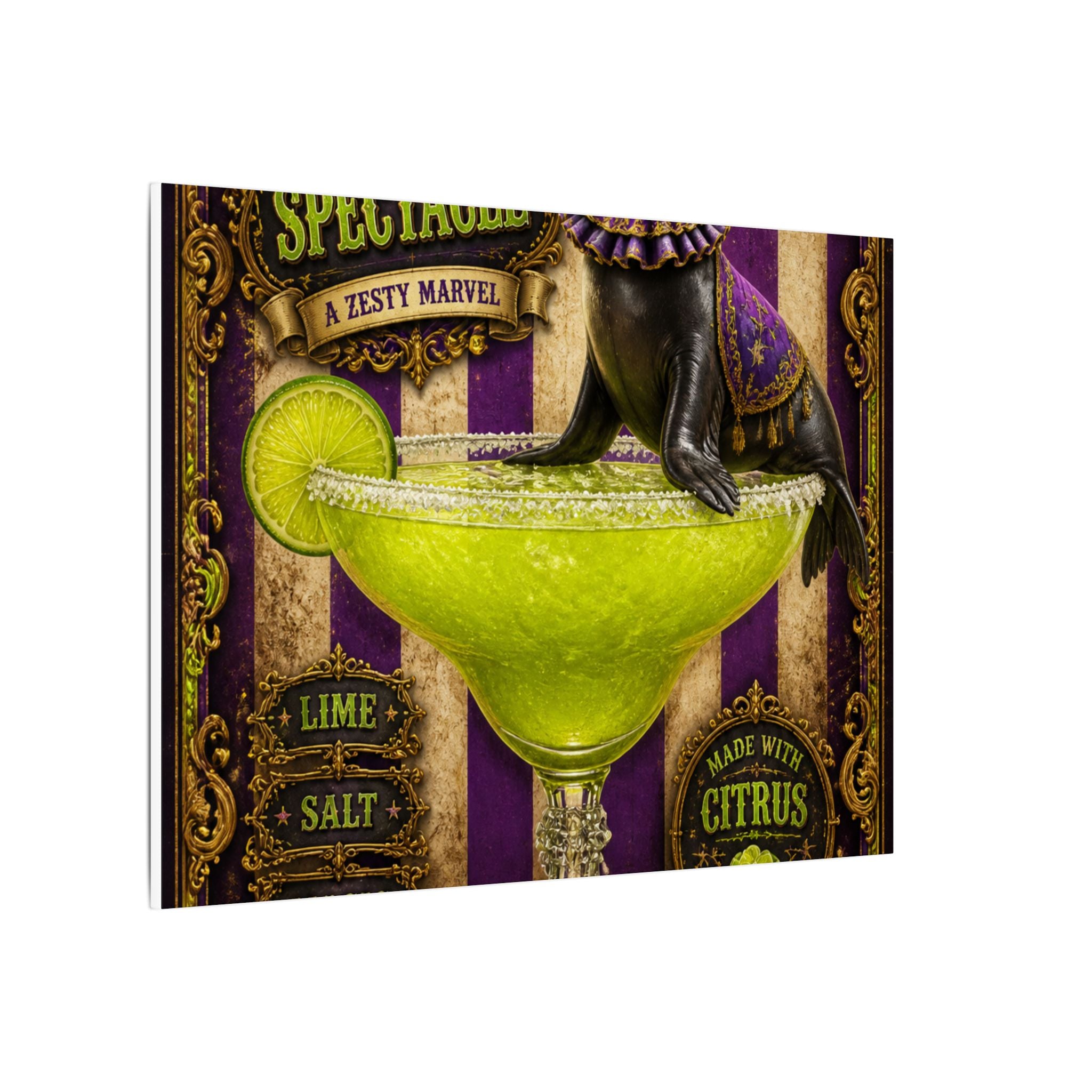 Margarita Balancing Seal Wall Art Canvas 16×20 Baroque Home Office Decor Maximalist Print