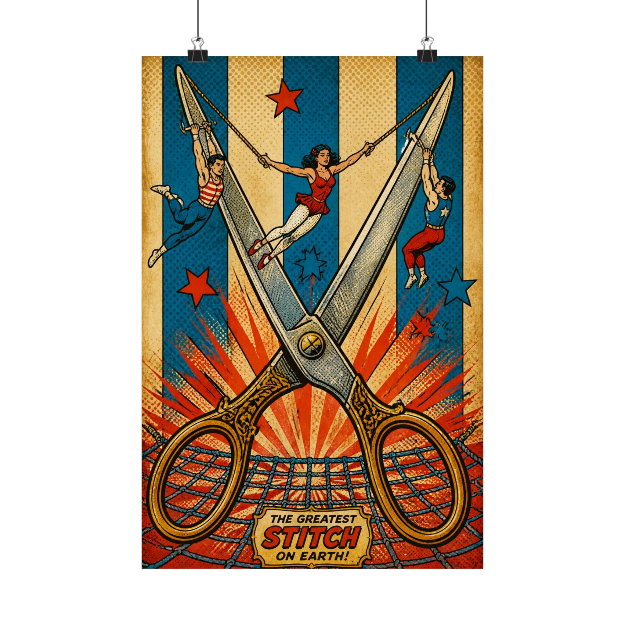 Giant Scissors Trapeze Wall Art Poster 18×24 Pop Art Living Room Decor Maximalist Print