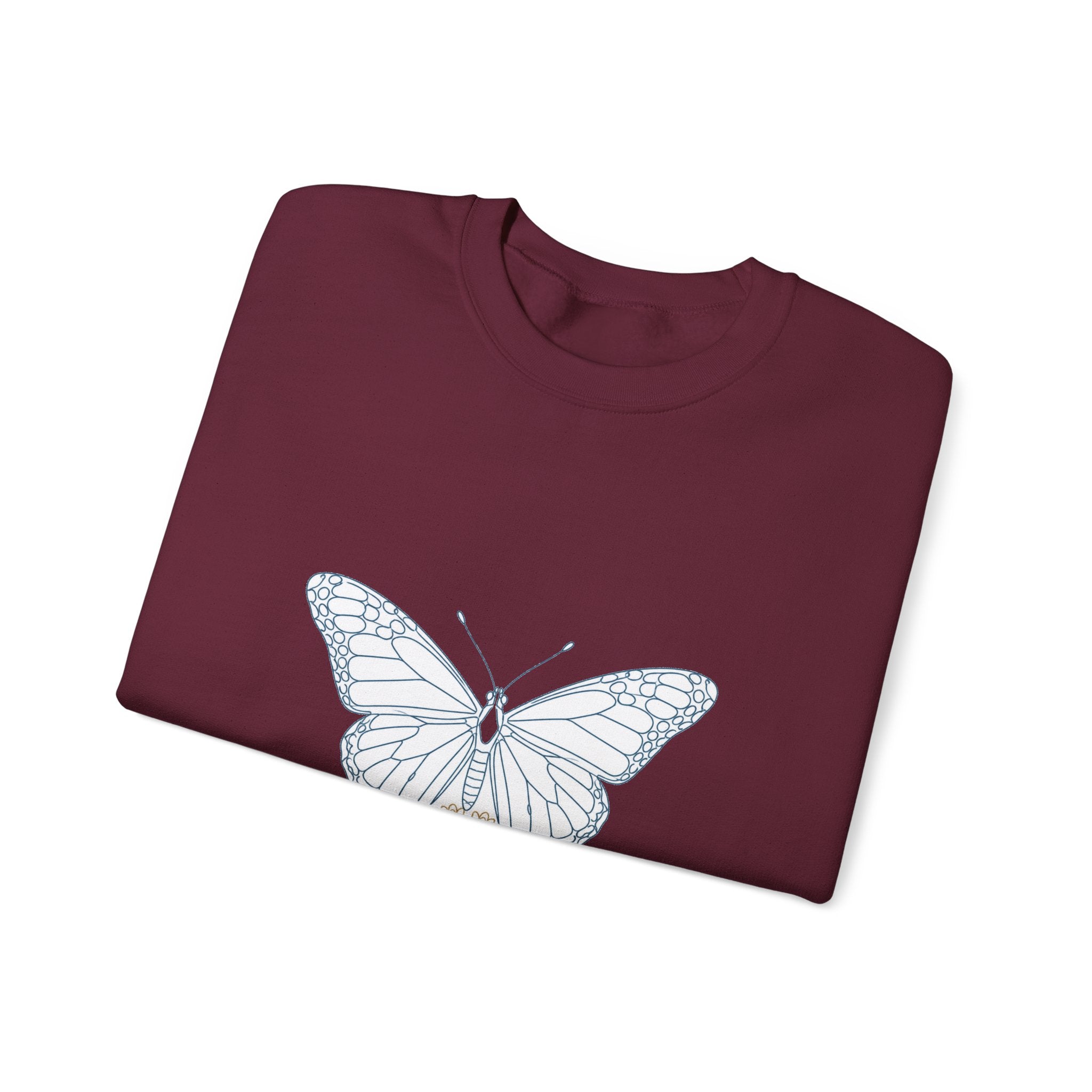 Matching Couple Sweatshirt - Butterfly & Moth Matching Couple Comfort Colors Crew Minimalist Art His Hers Christmas Gift - Design A