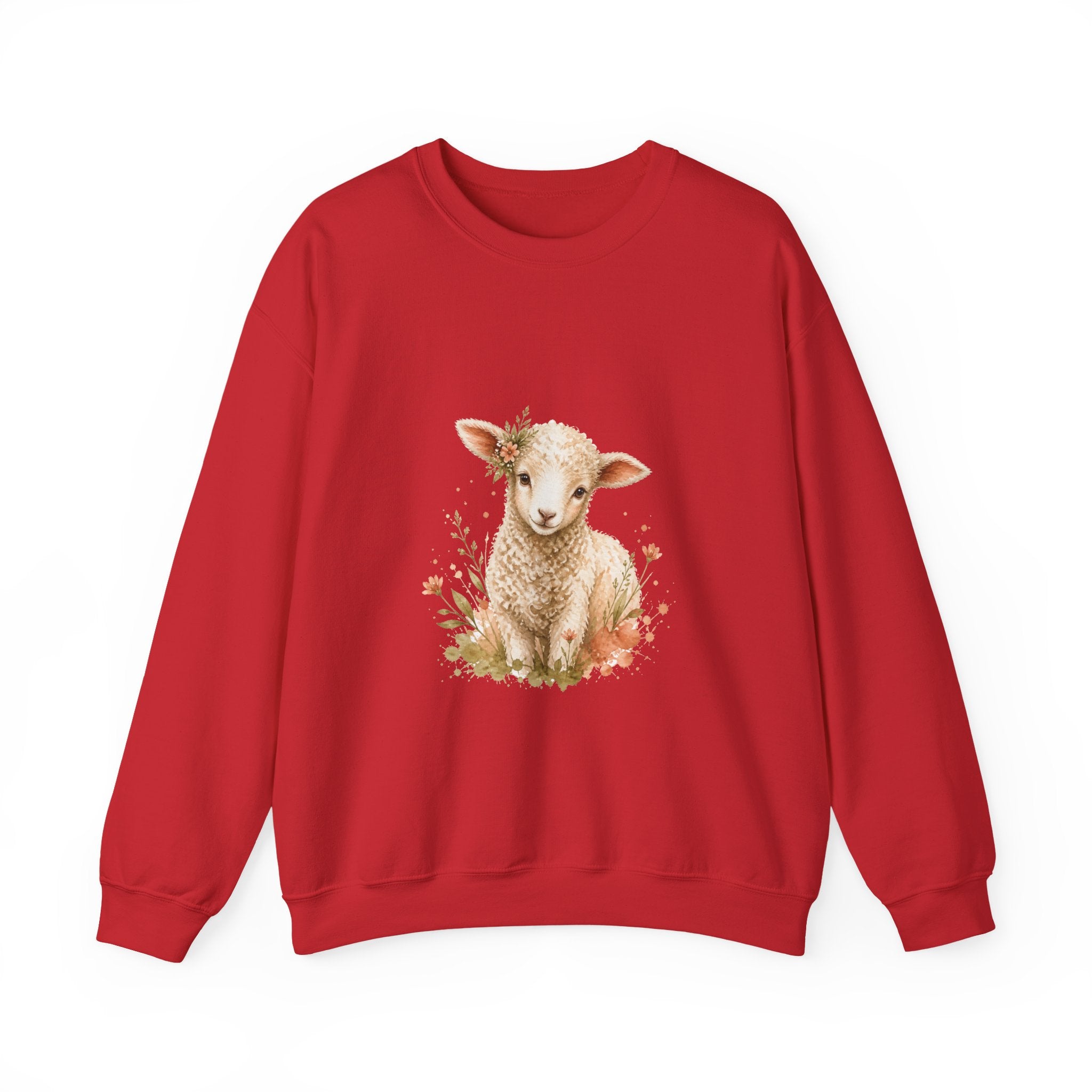 Matching Couple Sweatshirt - Lion & Lamb Matching Couple Comfort Colors Crew Watercolor Art His Hers Birthday Gift - Design B