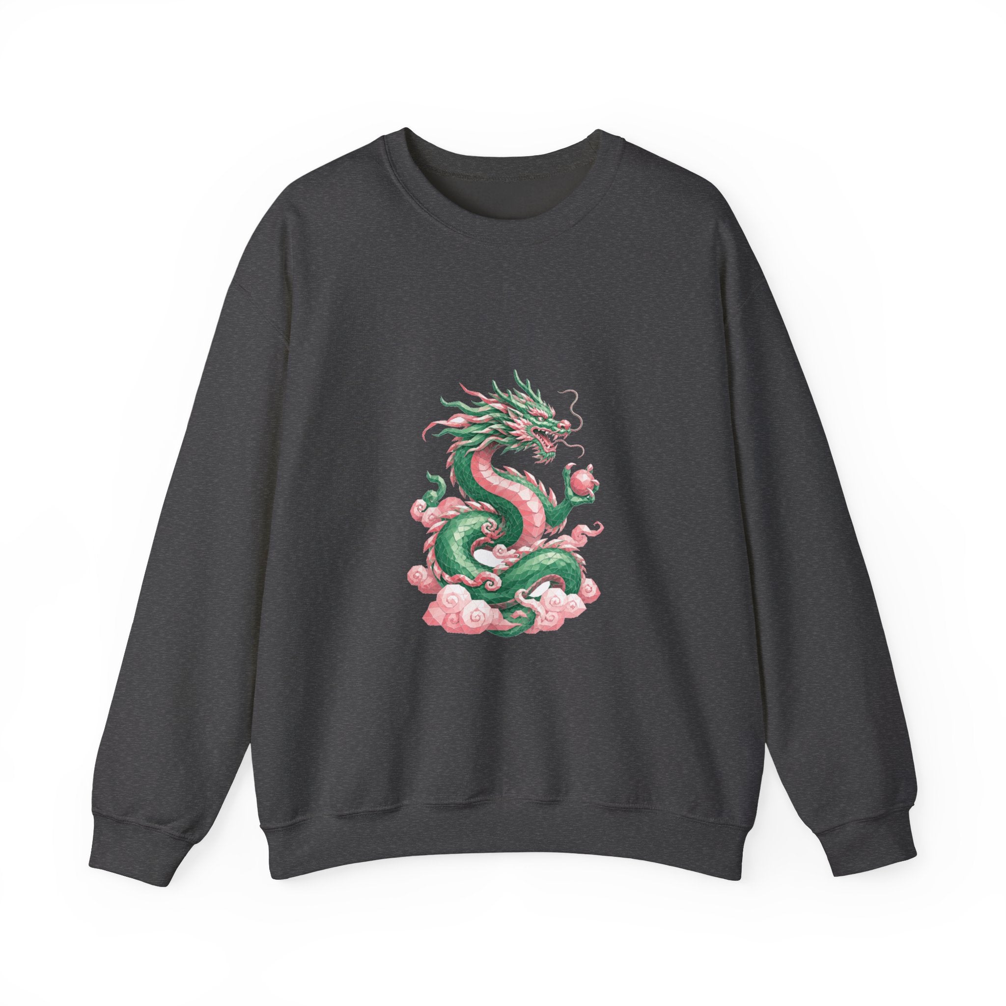 Matching Couple Sweatshirt - Dragon & Phoenix Matching Couple Premium Fleece Sweatshirt Geometric Art His Hers Love Gift - Design A